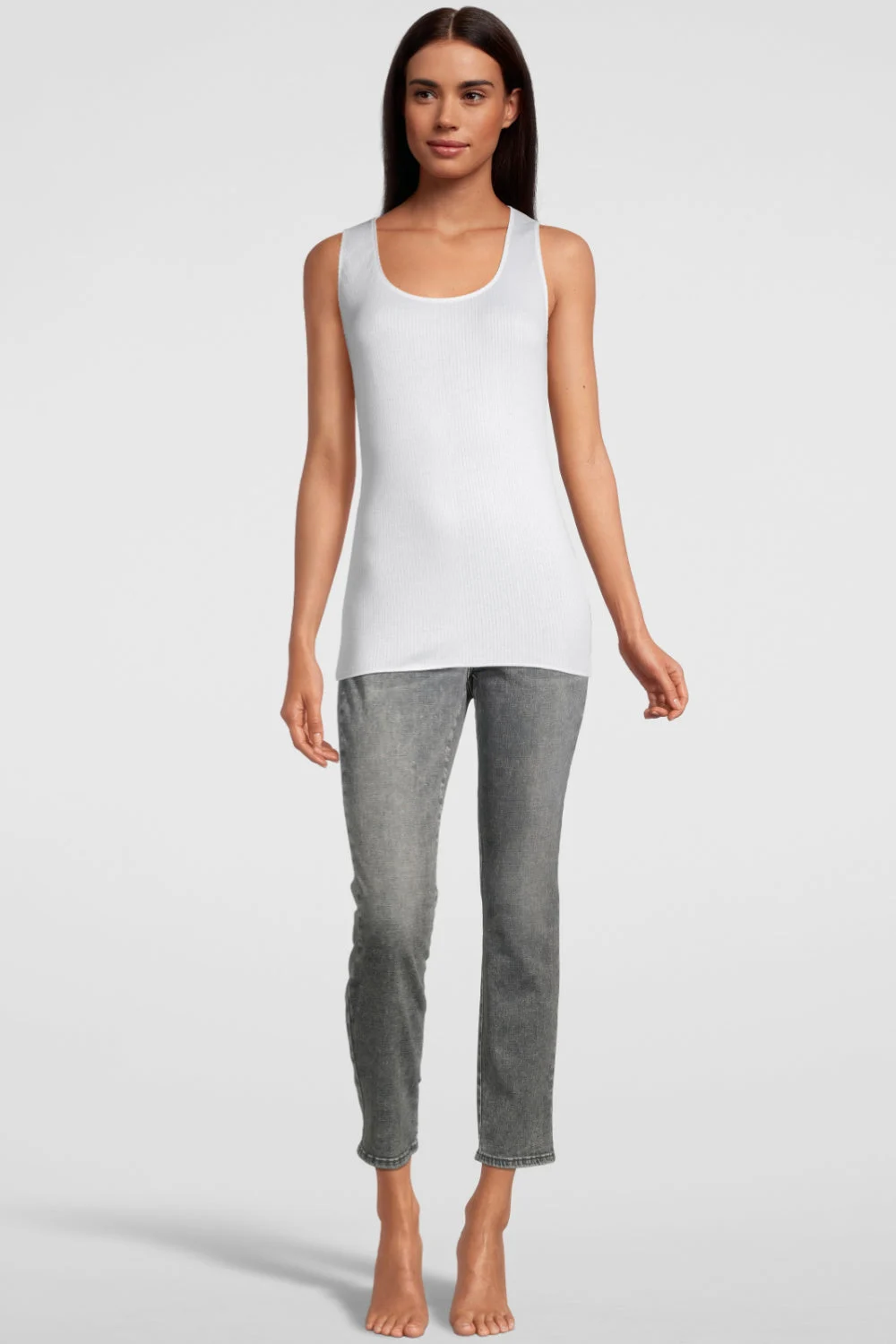 Oscalito Termotex Tank Top with Satin Edging, White (440)