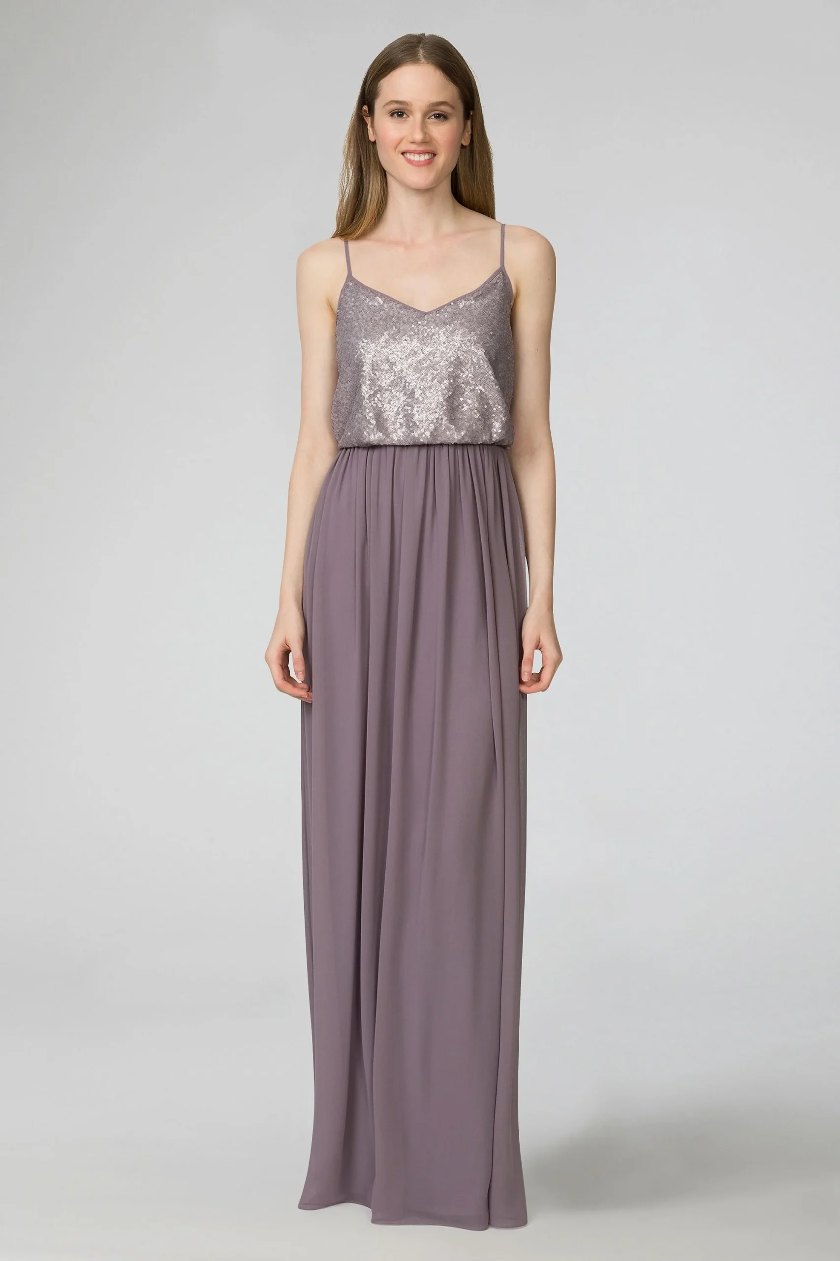 Paige V-Neck Sequin and Chiffon Bridesmaid Dress