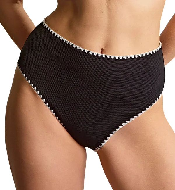 Panache High Waist Swim Brief (SW2035) - Aurora Black/White