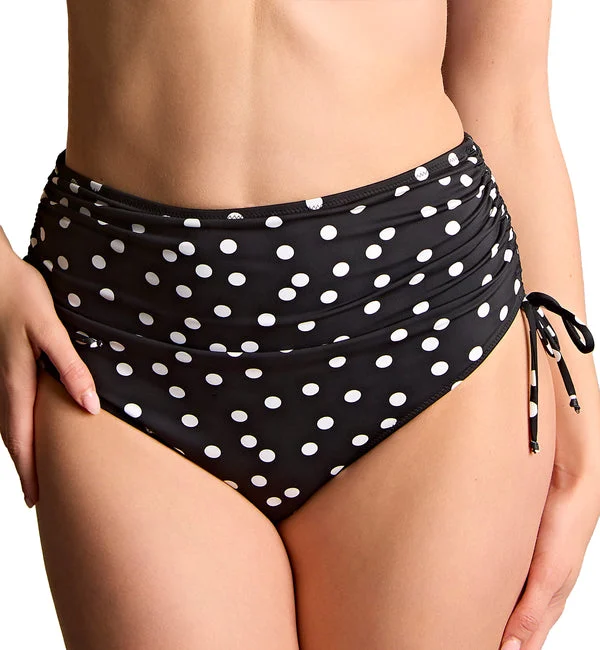 Panache Midi Gathered Swim Brief (SW2049) - Polka Dot Print