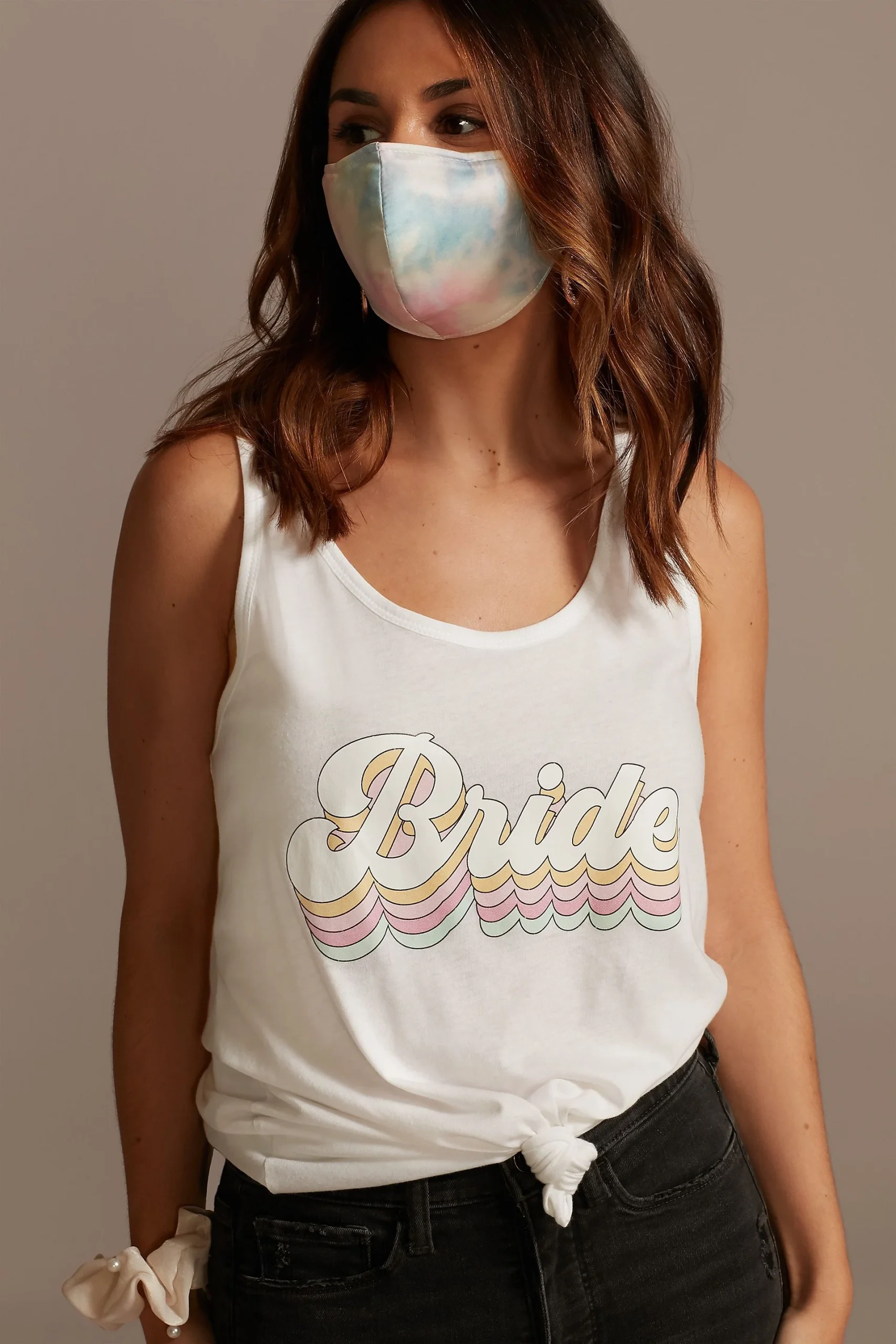 Pastel Tie-Dye Face Mask with Adjustable Ear Loops