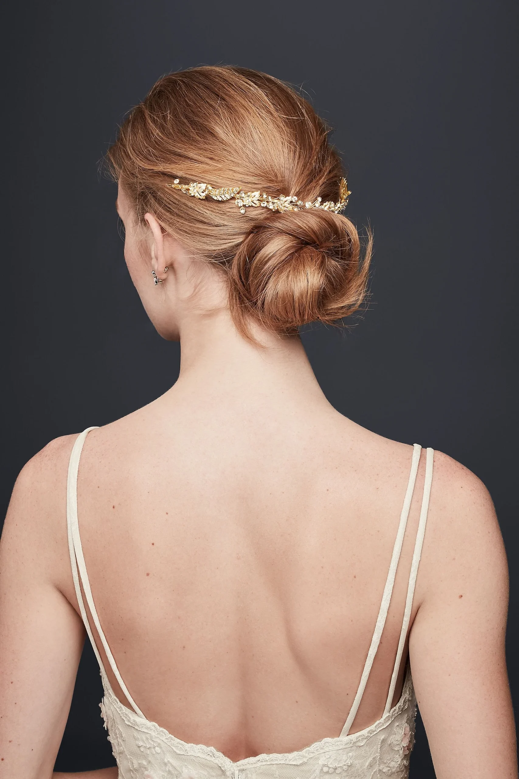 Pave Crystal Leaf Flexible Hair Vine