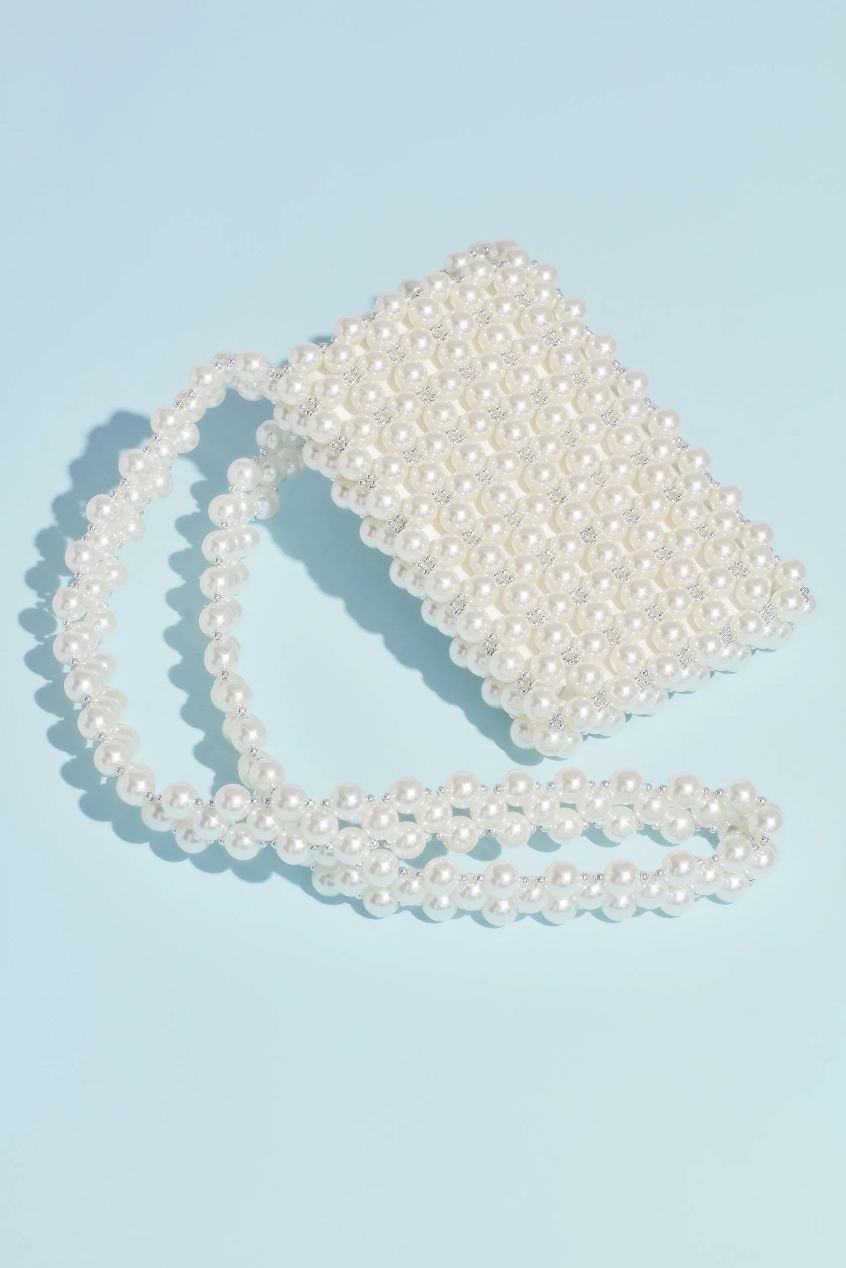Pearl Bead Crossbody Bag with Removable Pouch