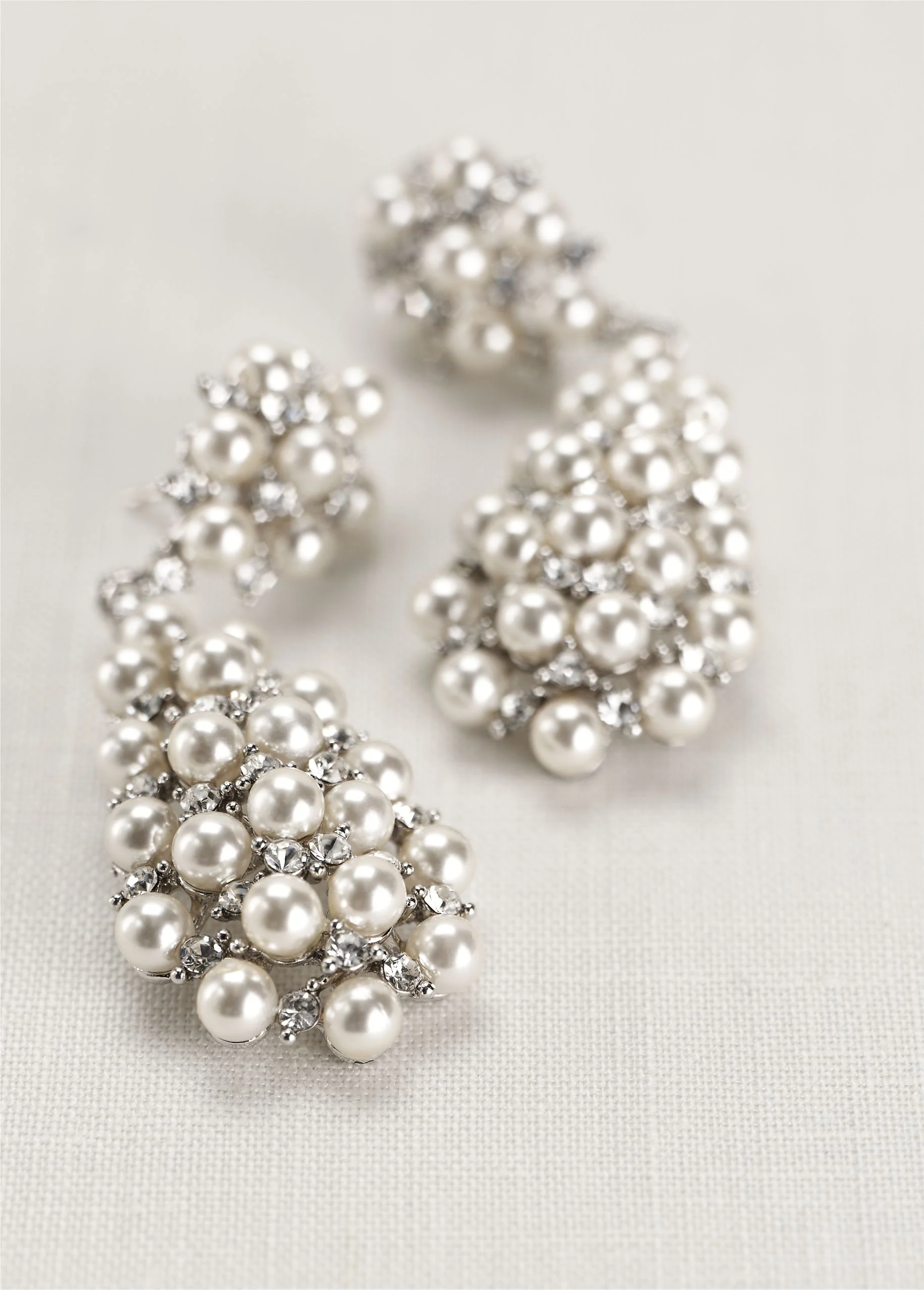 Pearl and Crystal Drop Earrings