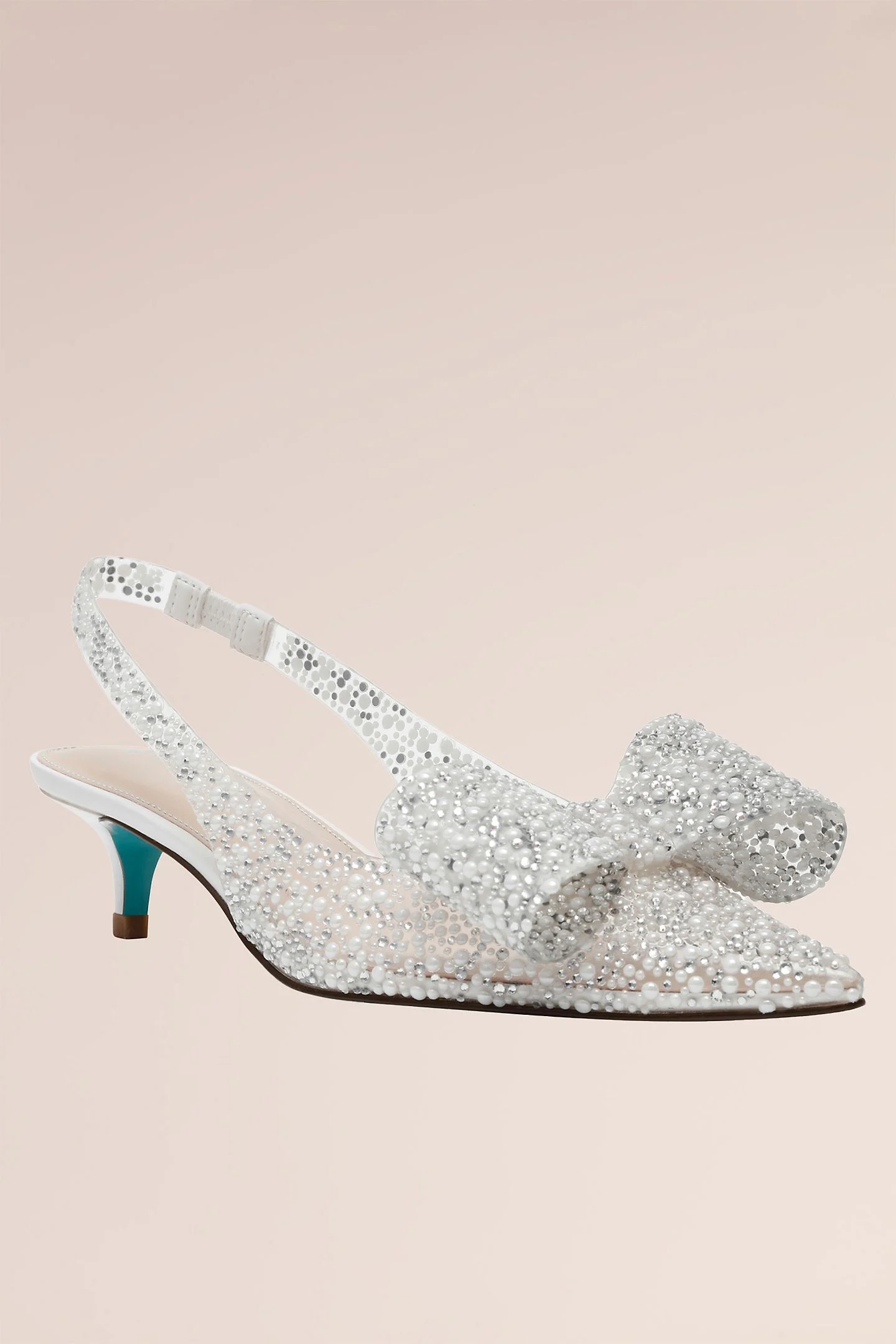 Pearl and Crystal Slingback Kitten Heels