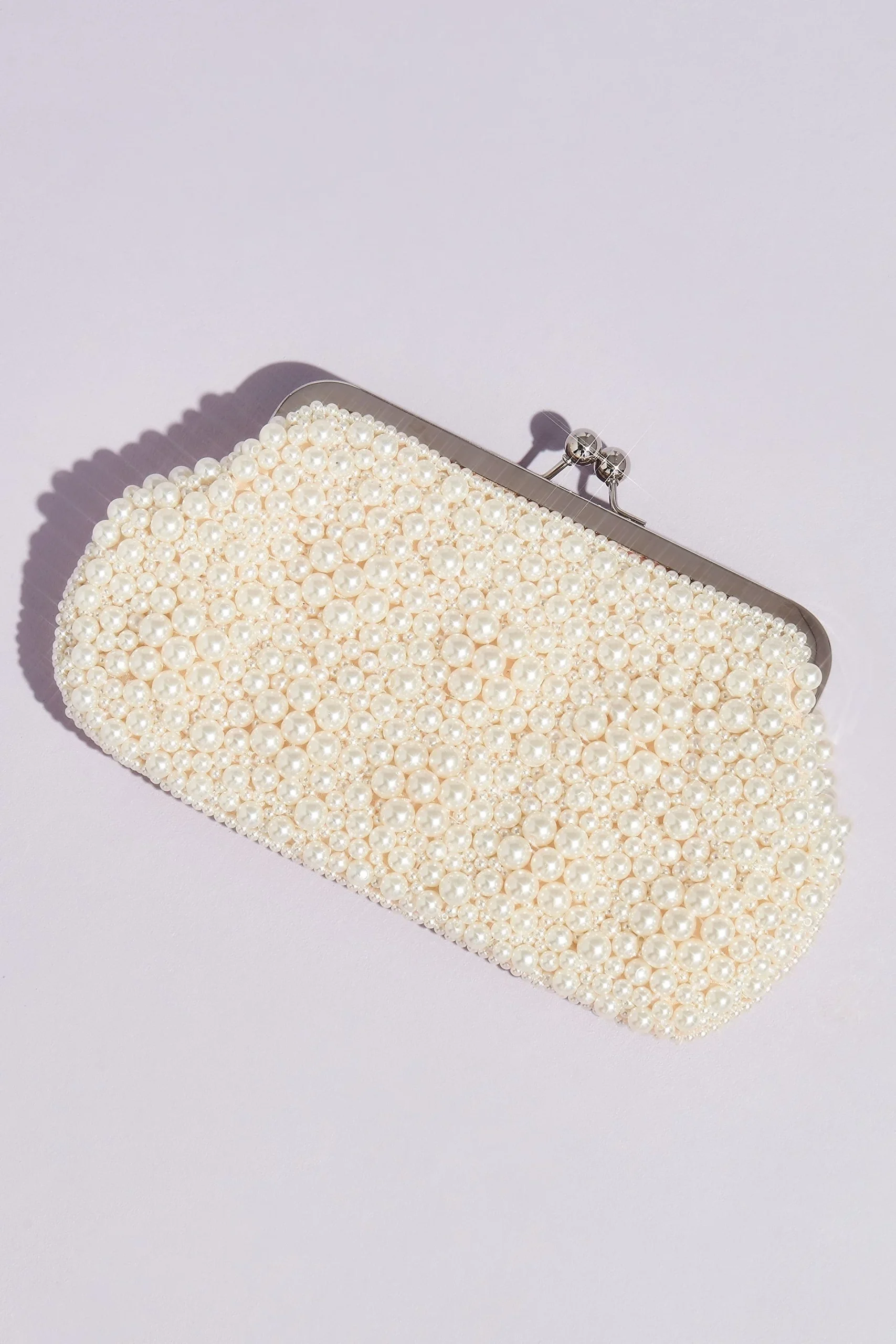 Pearl Encrusted Kiss Lock Clutch