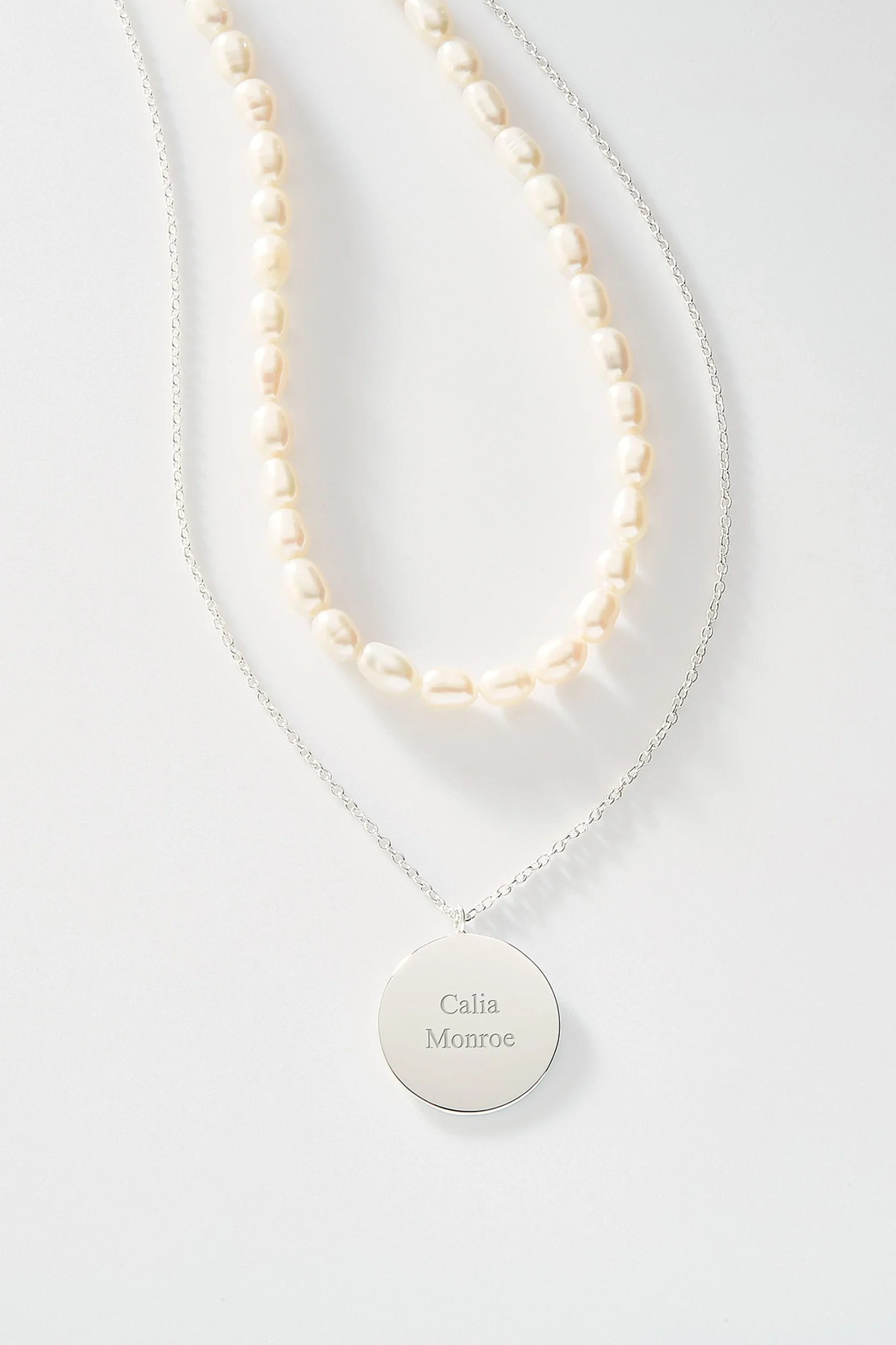 Pearl and Sterling Silver Pendant Necklace Set