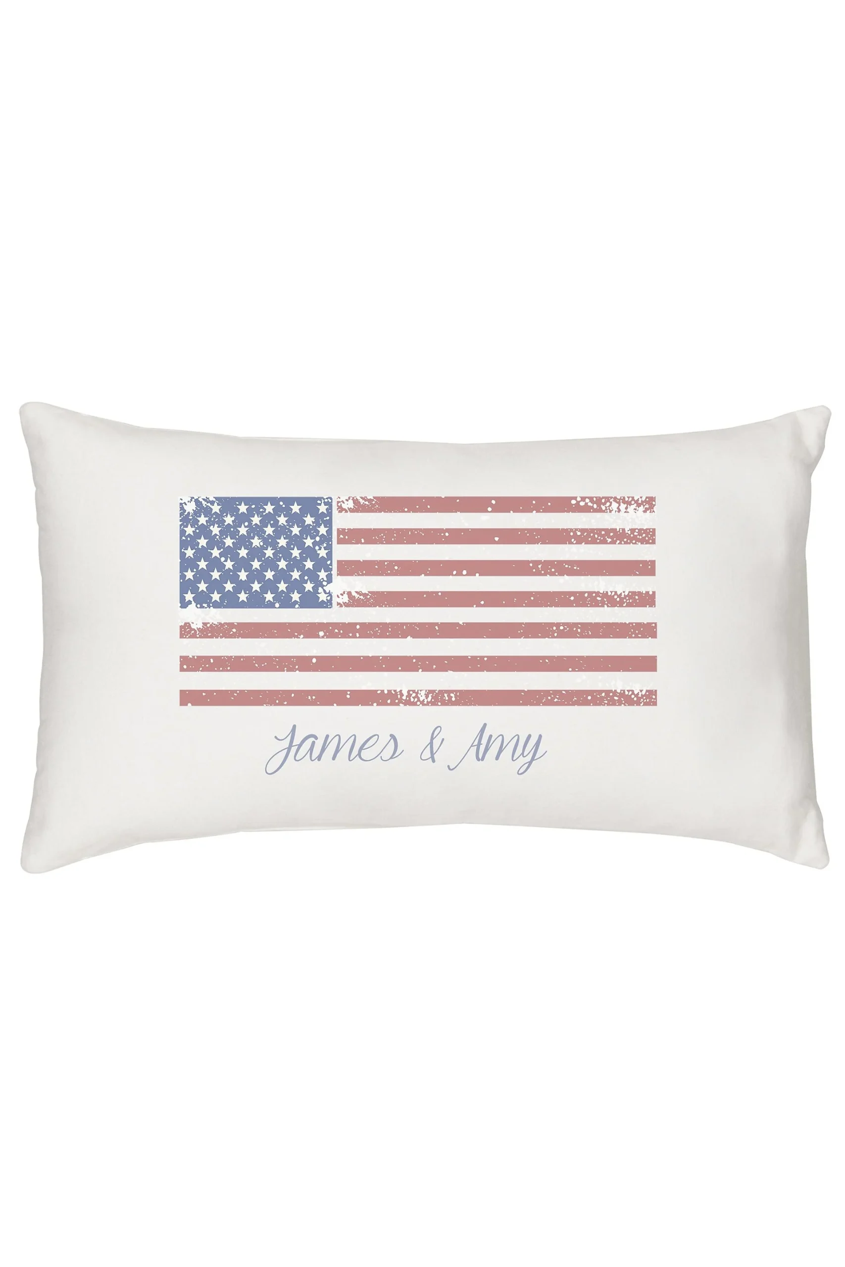Personalized American Flag Lumbar Pillow