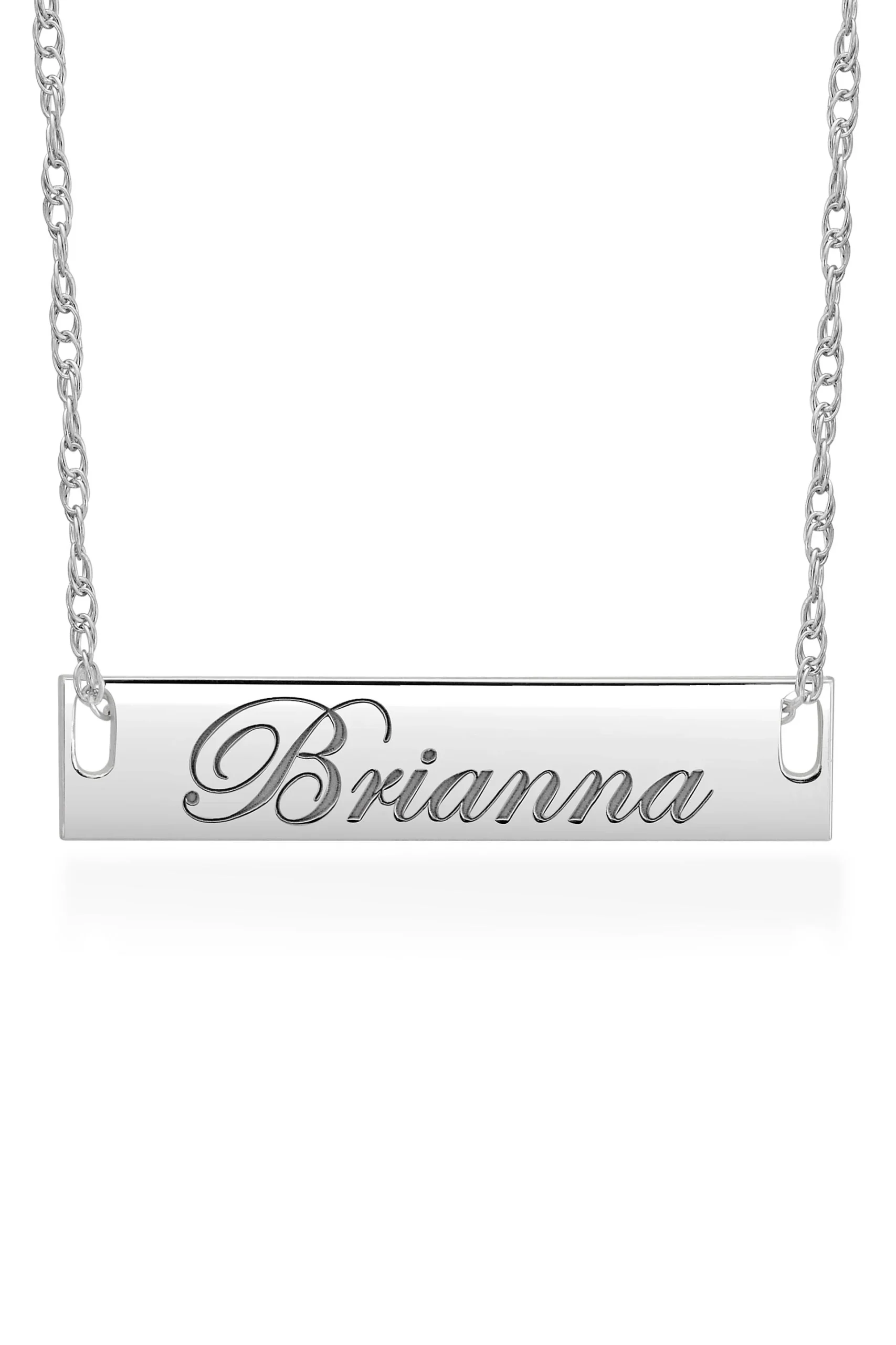 Personalized Bar Necklace with Script Lettering
