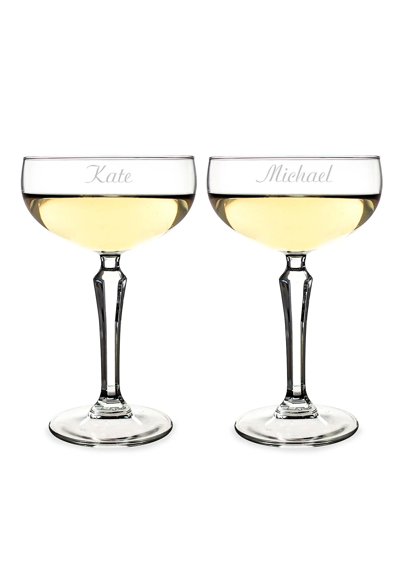 Personalized Champagne Coupe Toasting Flutes