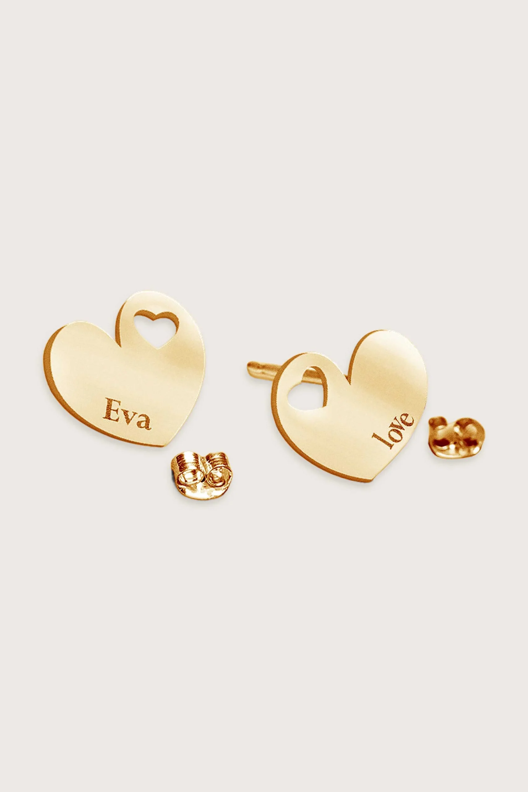 Personalized Dainty Heart Shaped Cut-Out Earrings