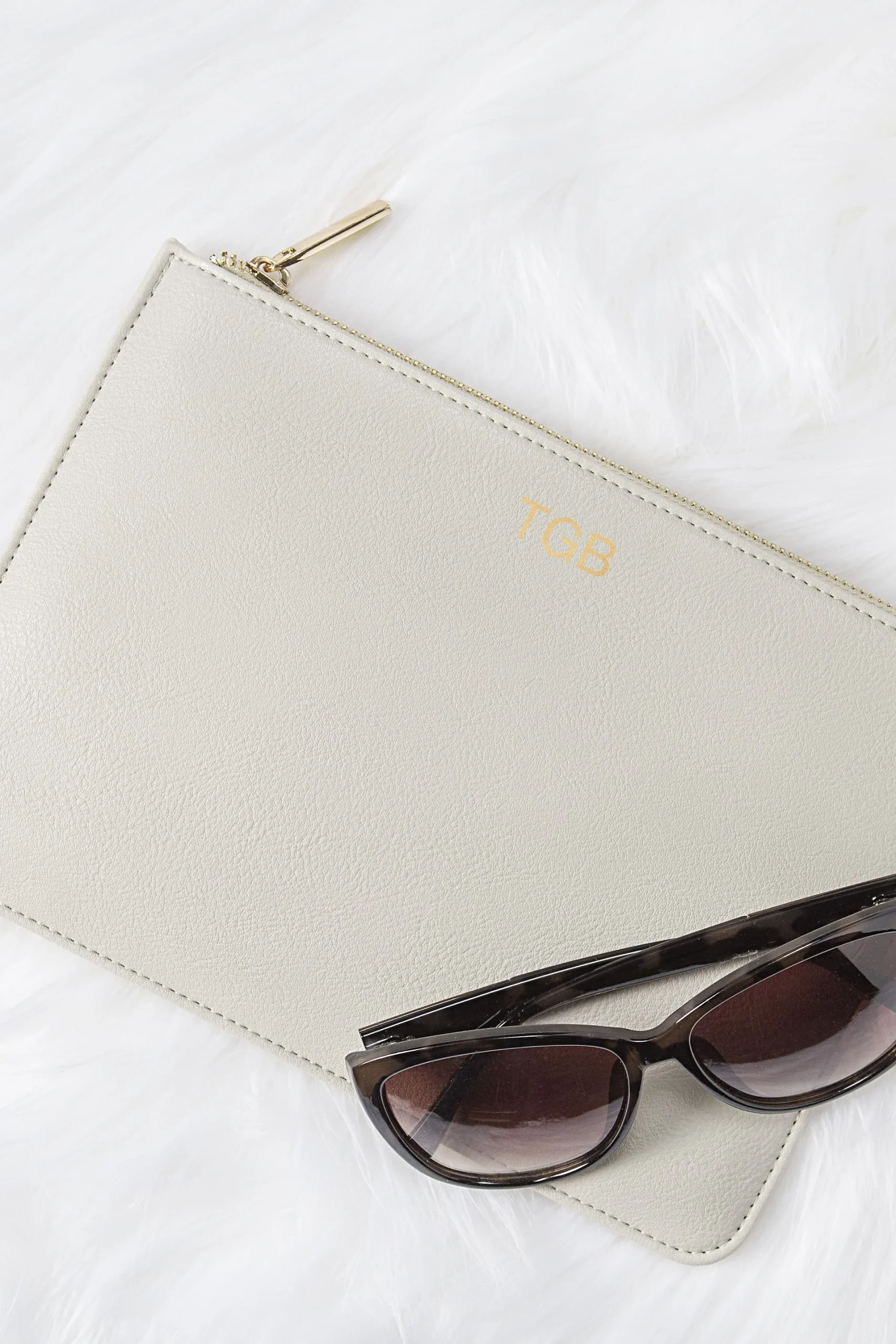 Personalized Embossed Vegan Leather Clutch