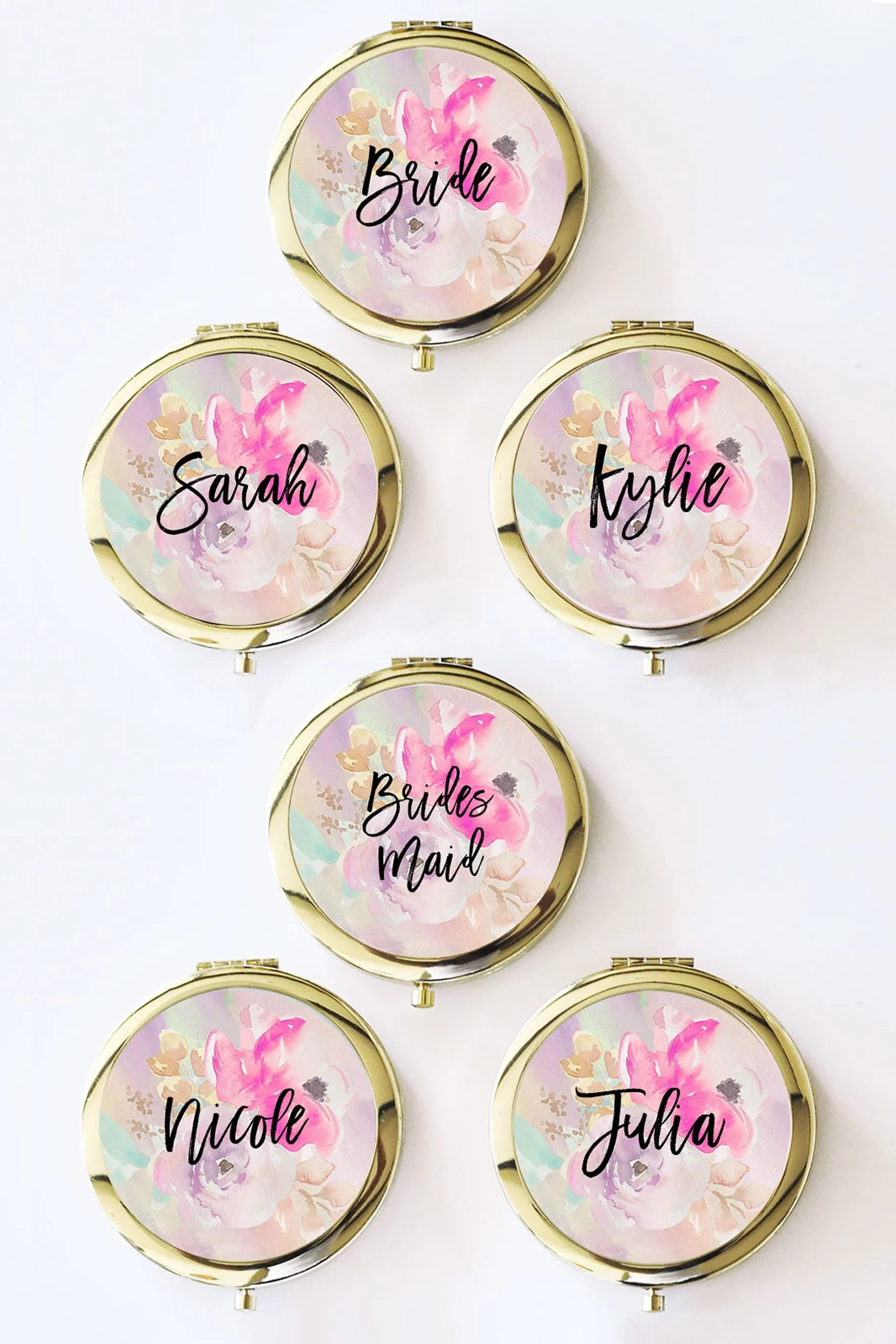 Personalized Floral Compacts