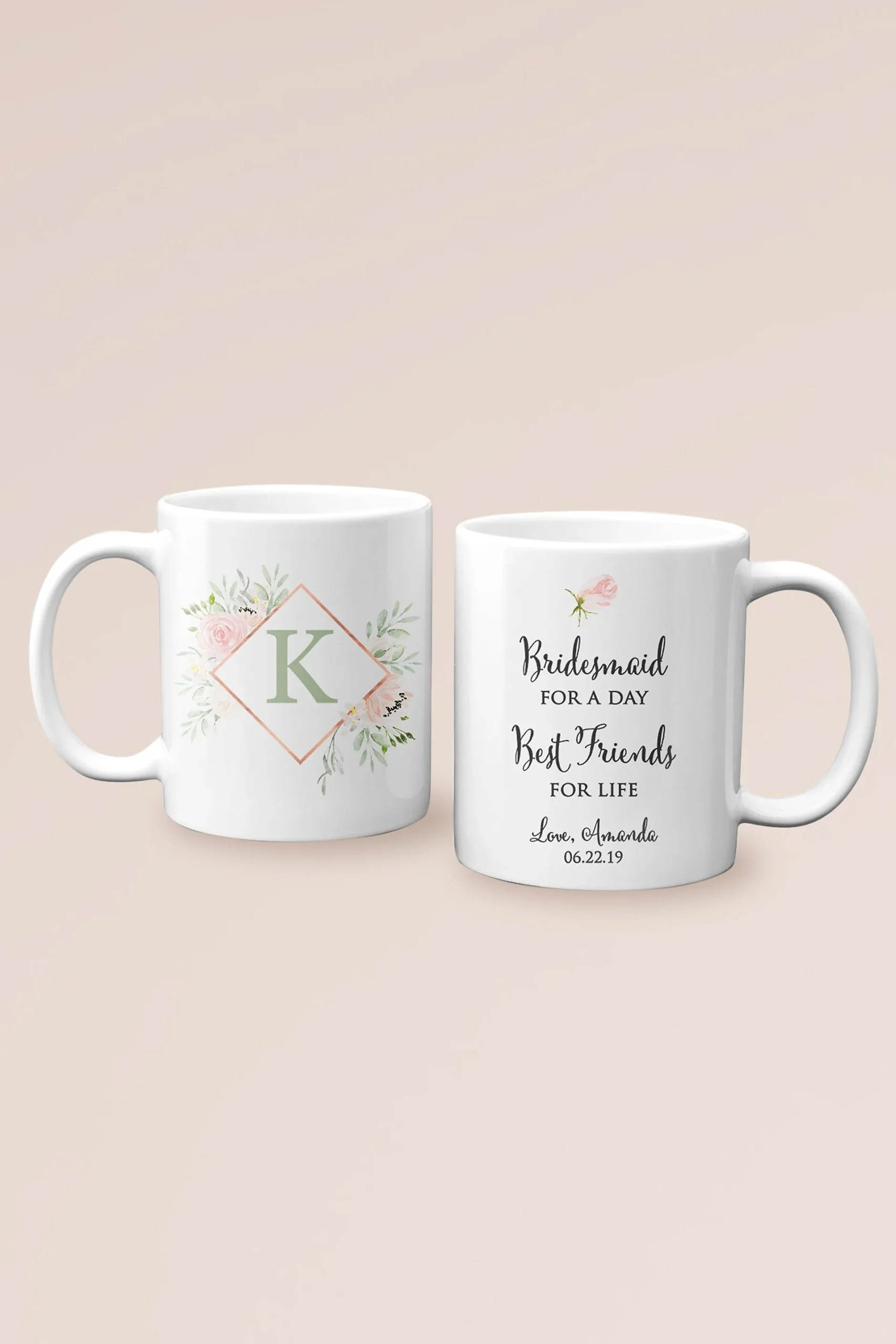 Personalized Friends for Life Bridesmaid Mug