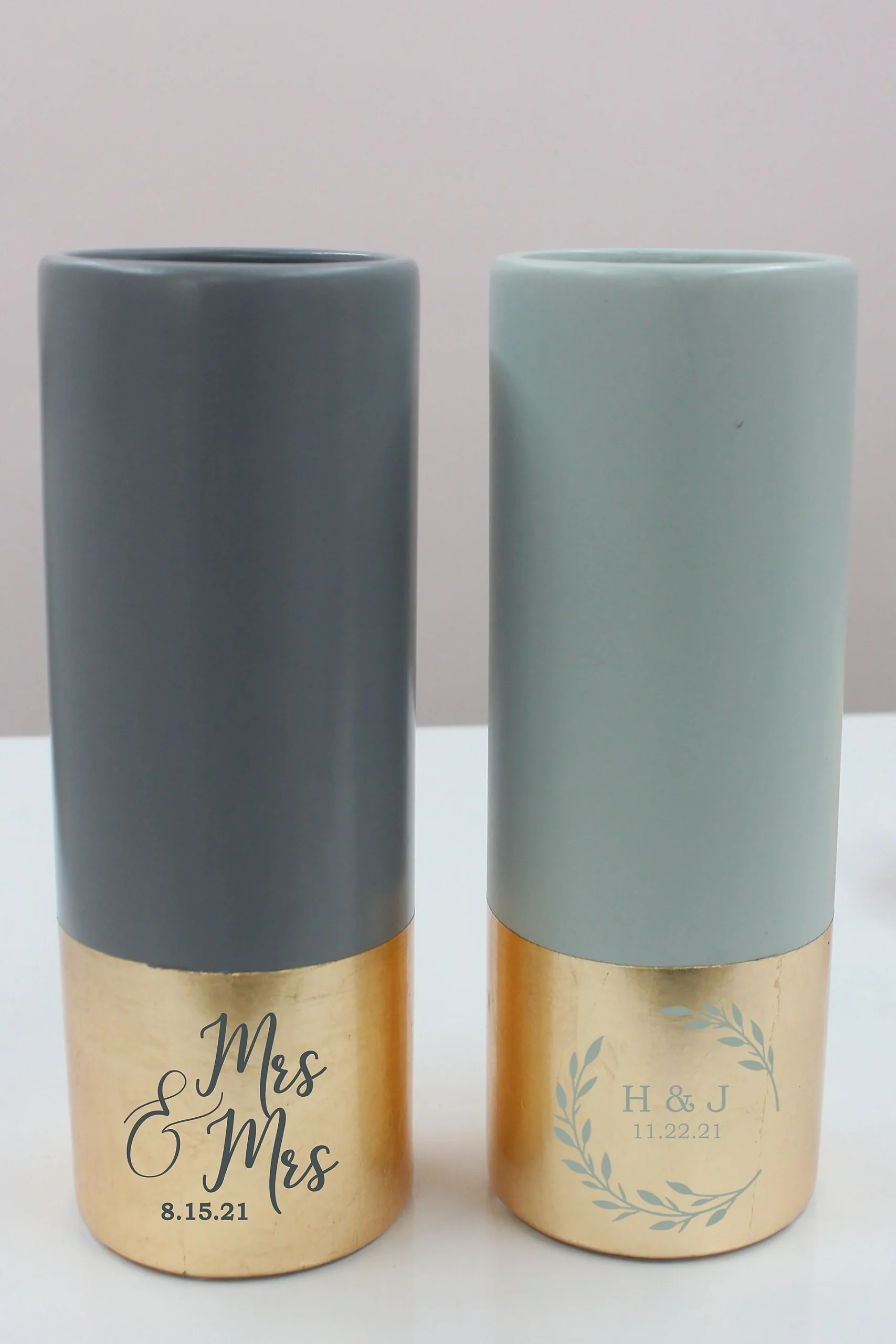 Personalized Gilded Ceramic Vase