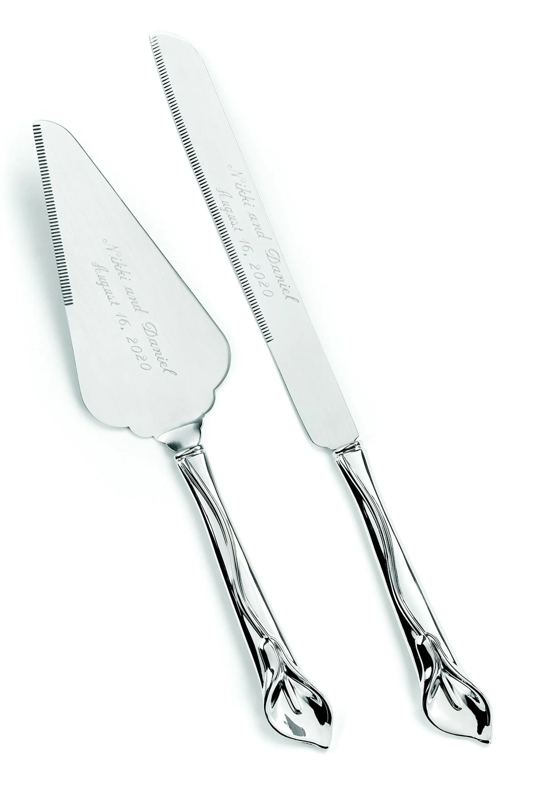 Personalized Gleaming Calla Lily Serving Set