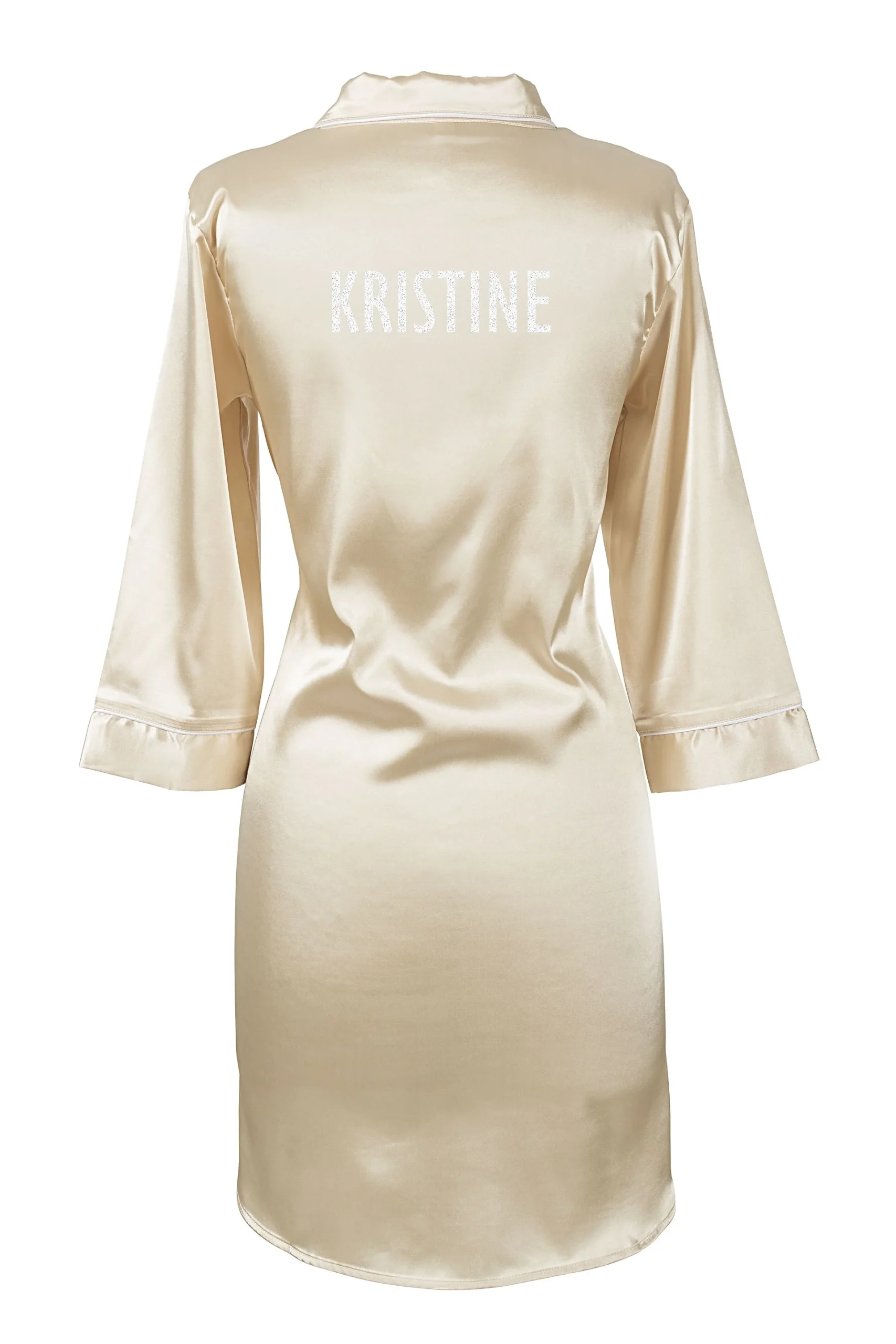Personalized Glitter Script Name Satin Night Shirt