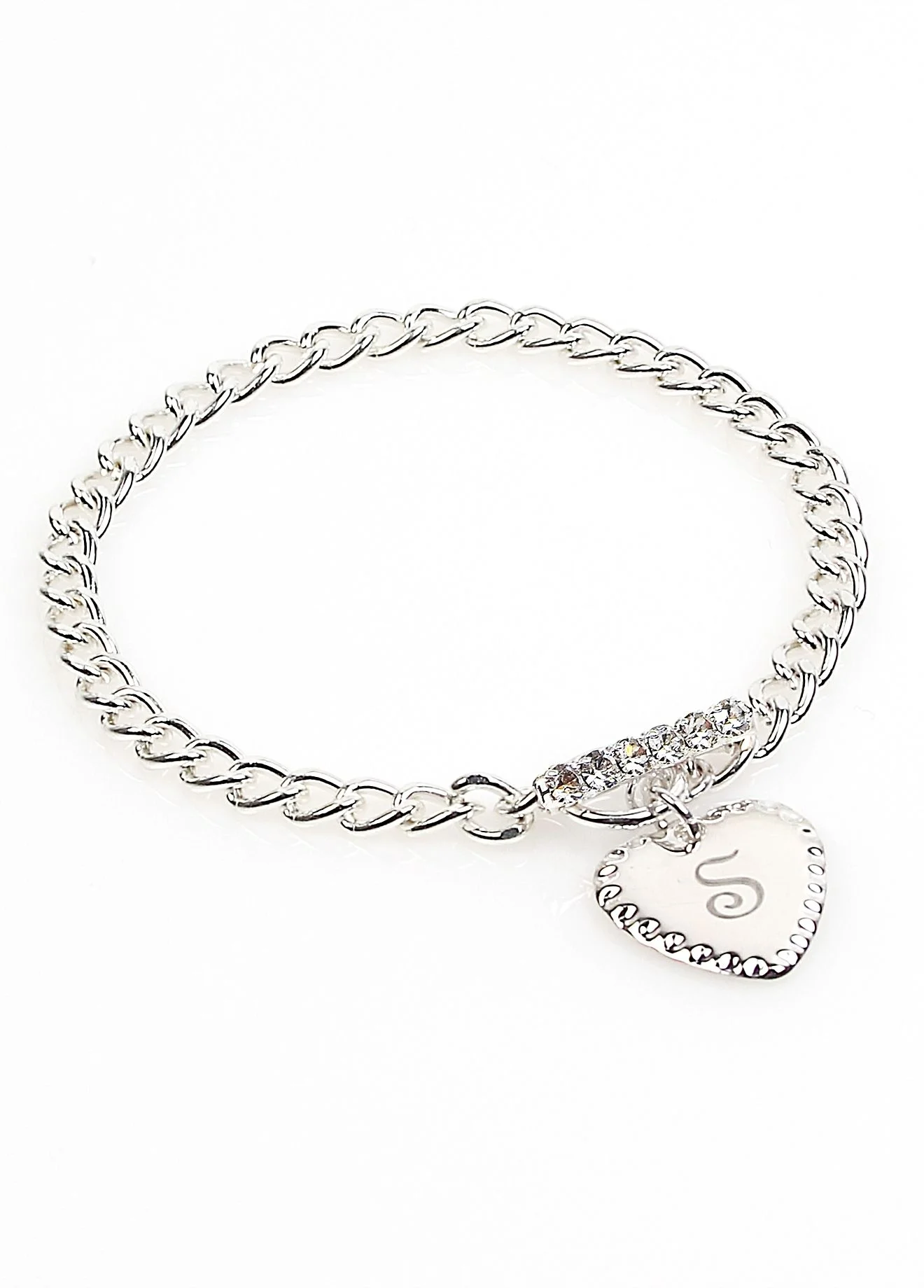 Personalized Heart Charm Bracelet