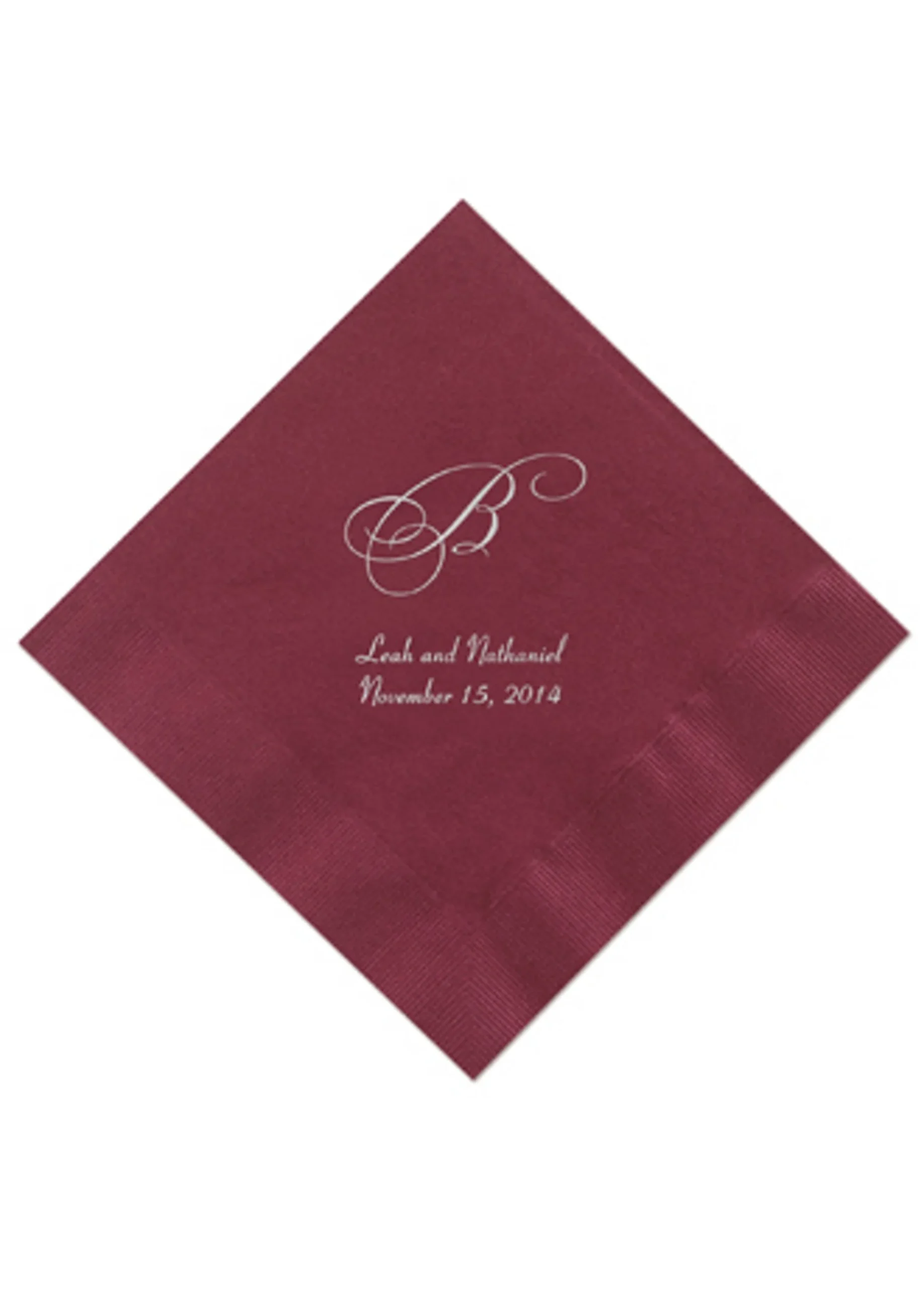 Personalized Initial Color Beverage Napkin