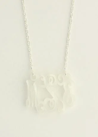 Personalized Medium Acrylic Monogram Necklace