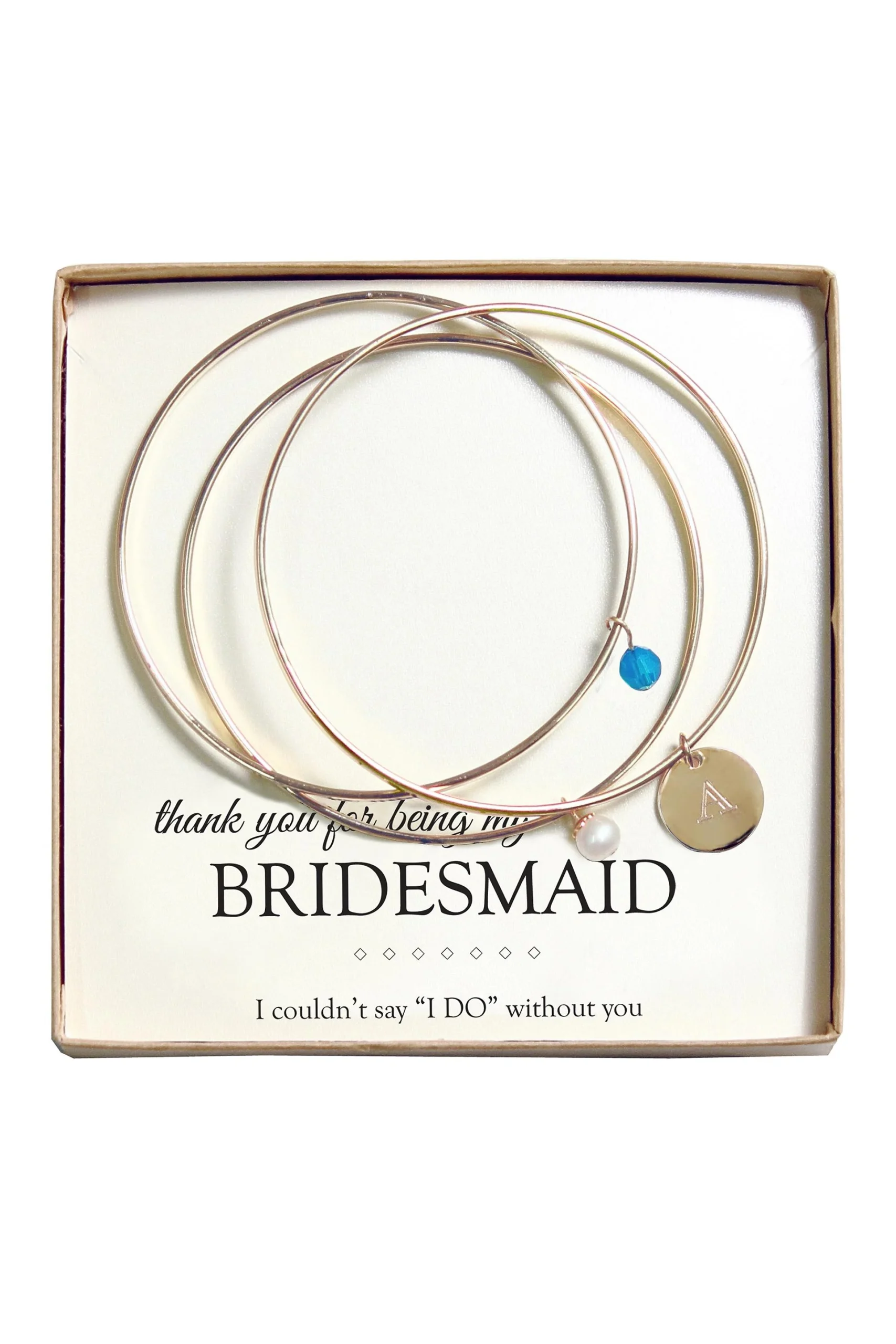 Personalized Pearl and Crystal Bangle Bracelet