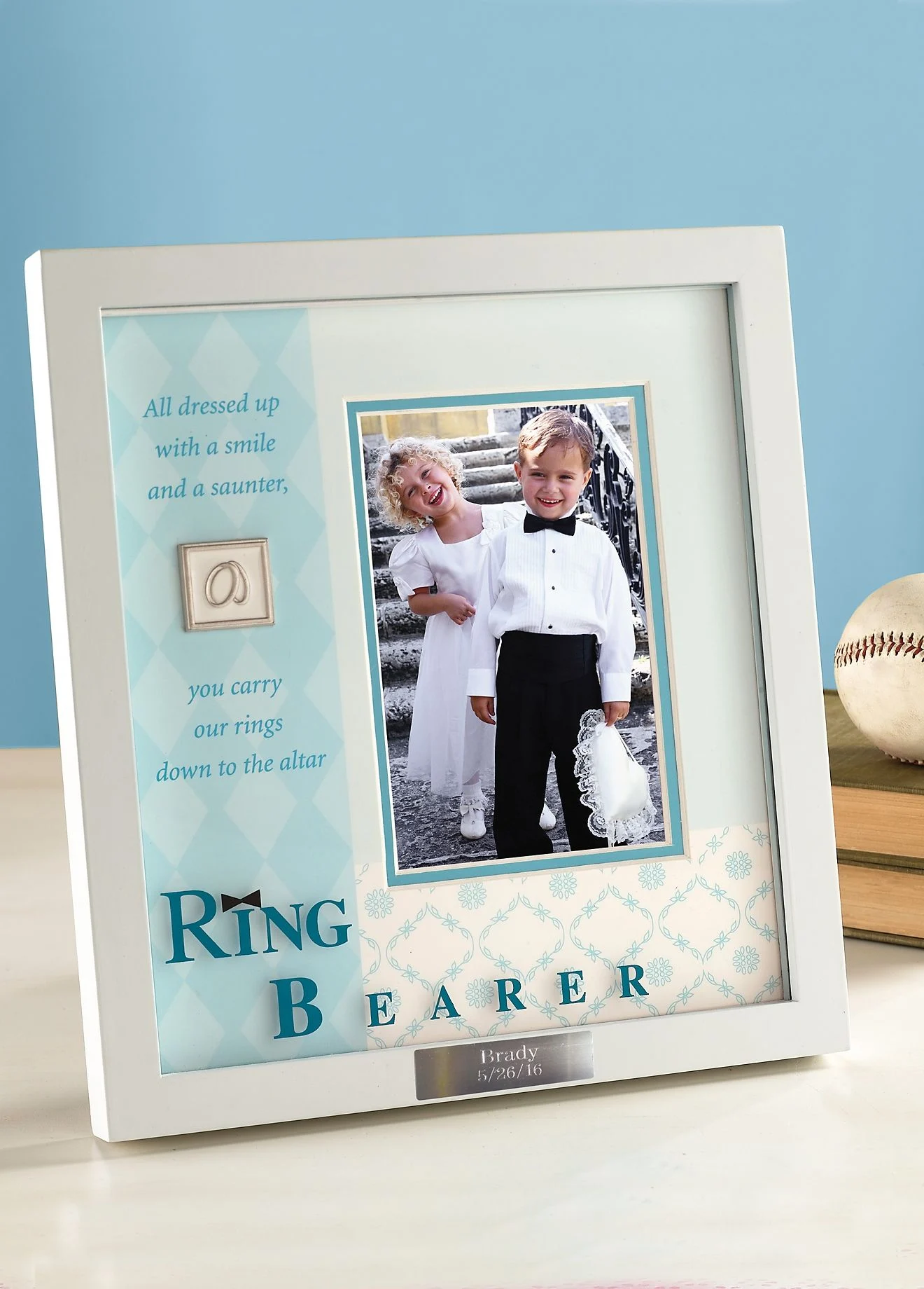 Personalized Ring Bearer Frame with Plaque