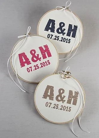 Personalized Ring Bearer Initial Embroidery Hoop
