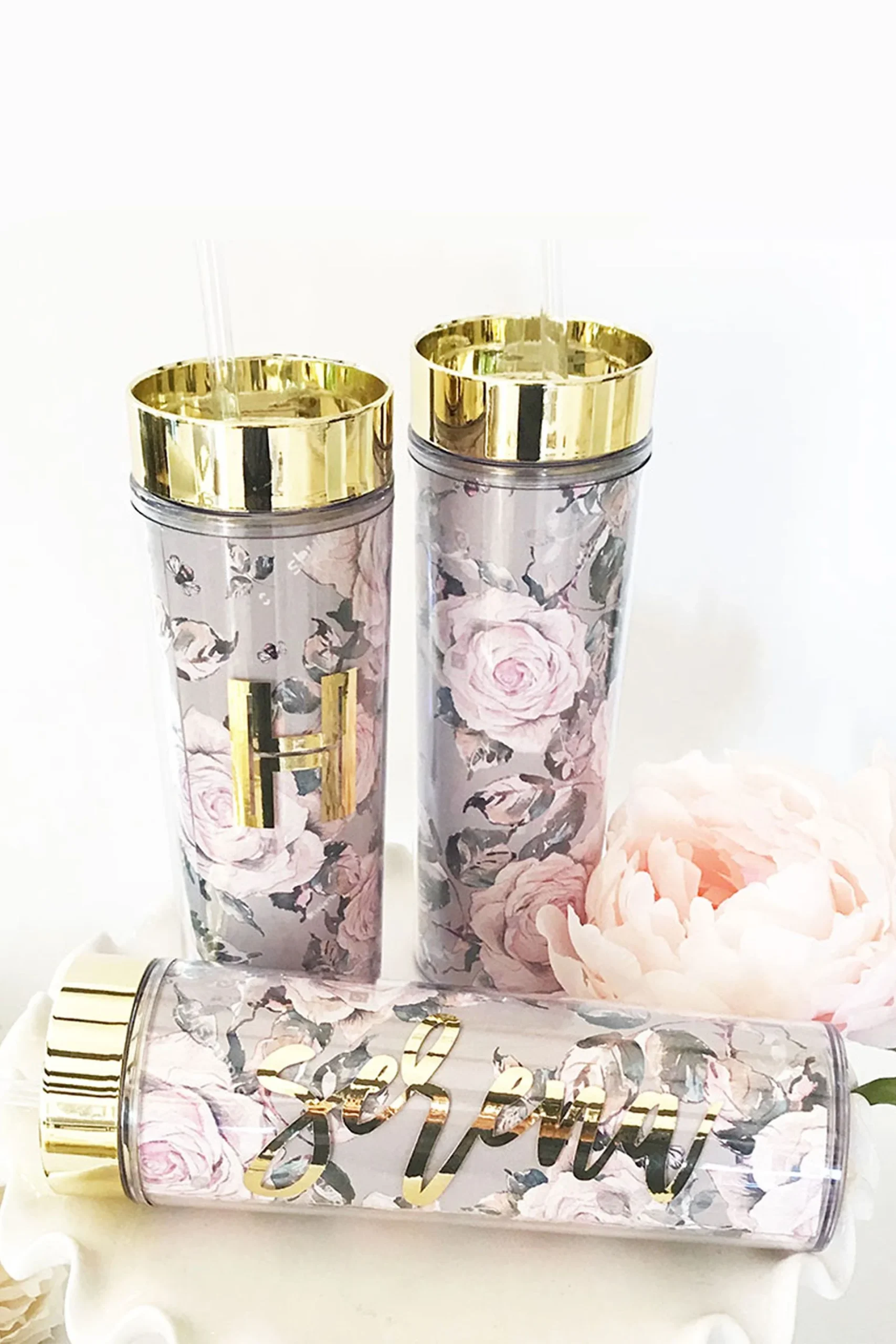 Personalized Rose Garden Tumblers