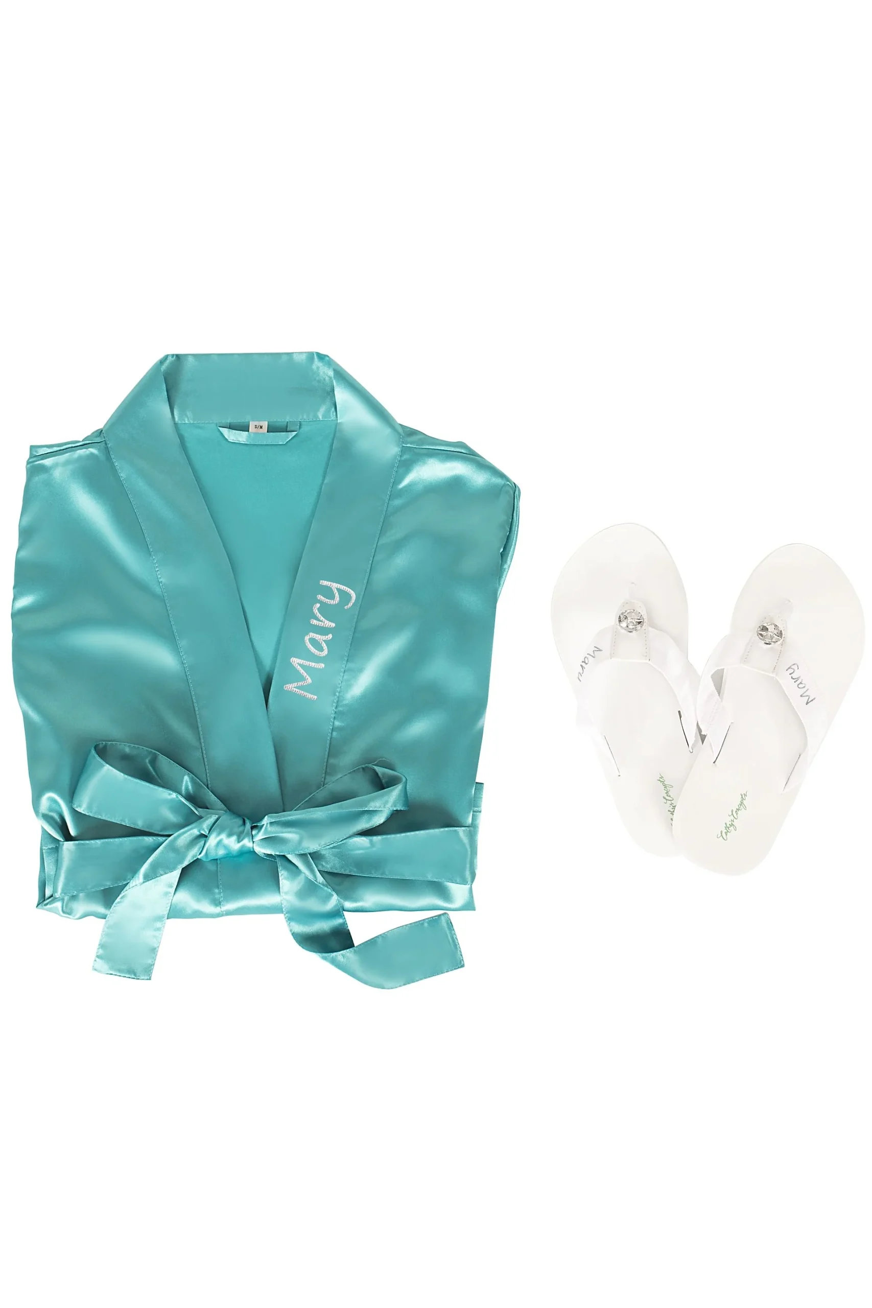 Personalized Satin Robe and Flip Flop Gift Set