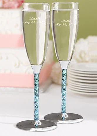 Personalized Seashell Toasting Flutes