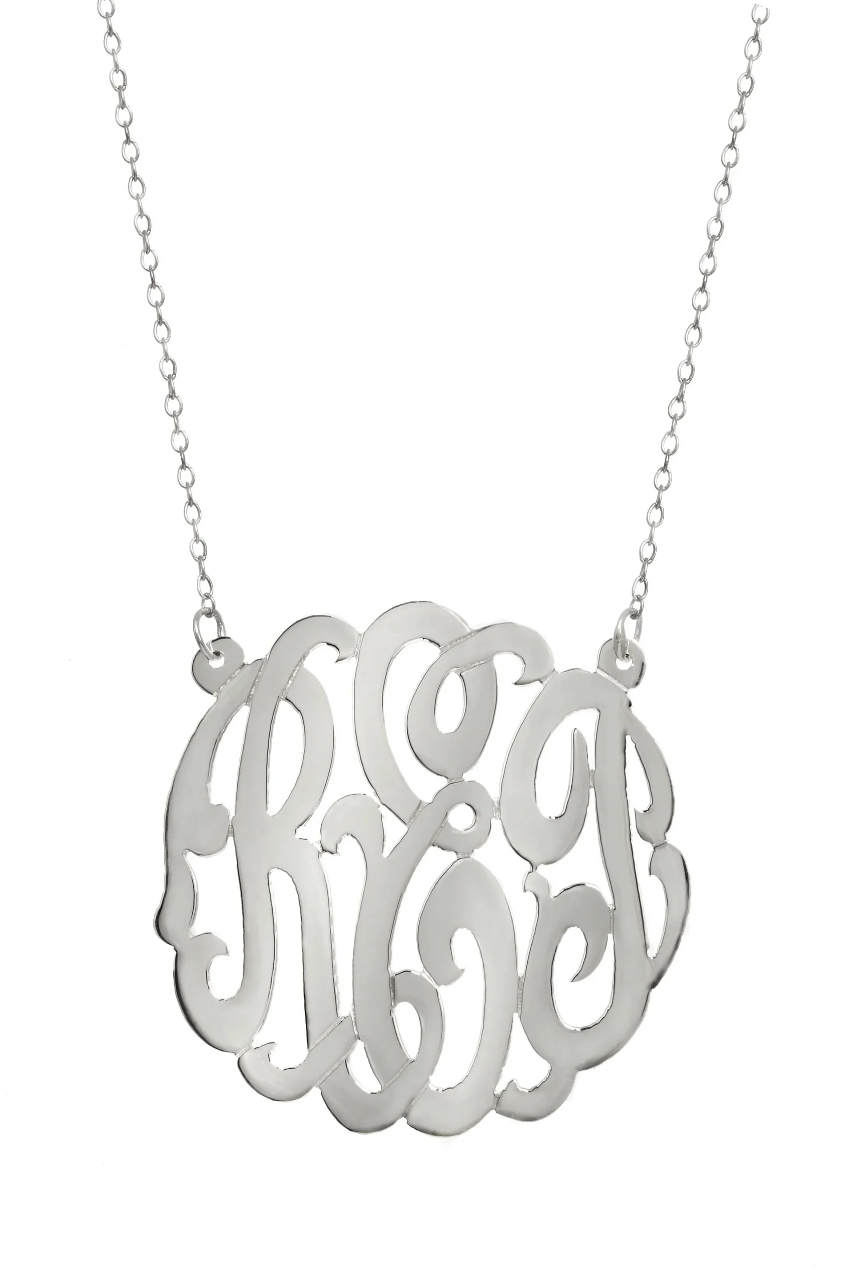 Personalized Sterling Silver Monogram Necklace