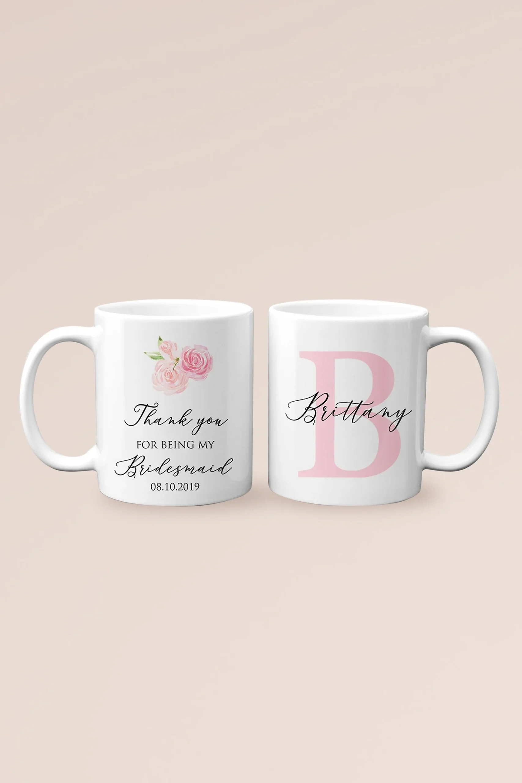 Personalized Thank You Bridesmaid Monogram Mug