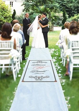 Personalized Watercolor Scroll Aisle Runner