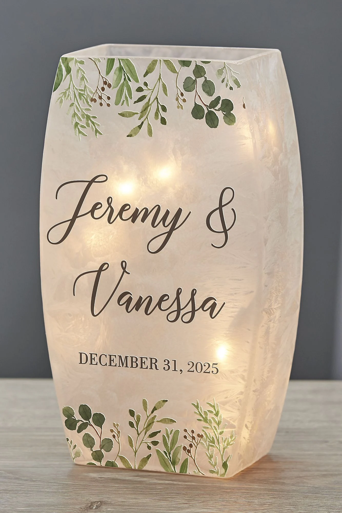 Personalized Wedding Frosted Shelf Decor- Small