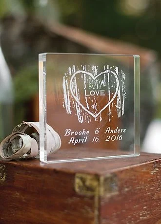 Personalized Wood Grain Love Cake Topper