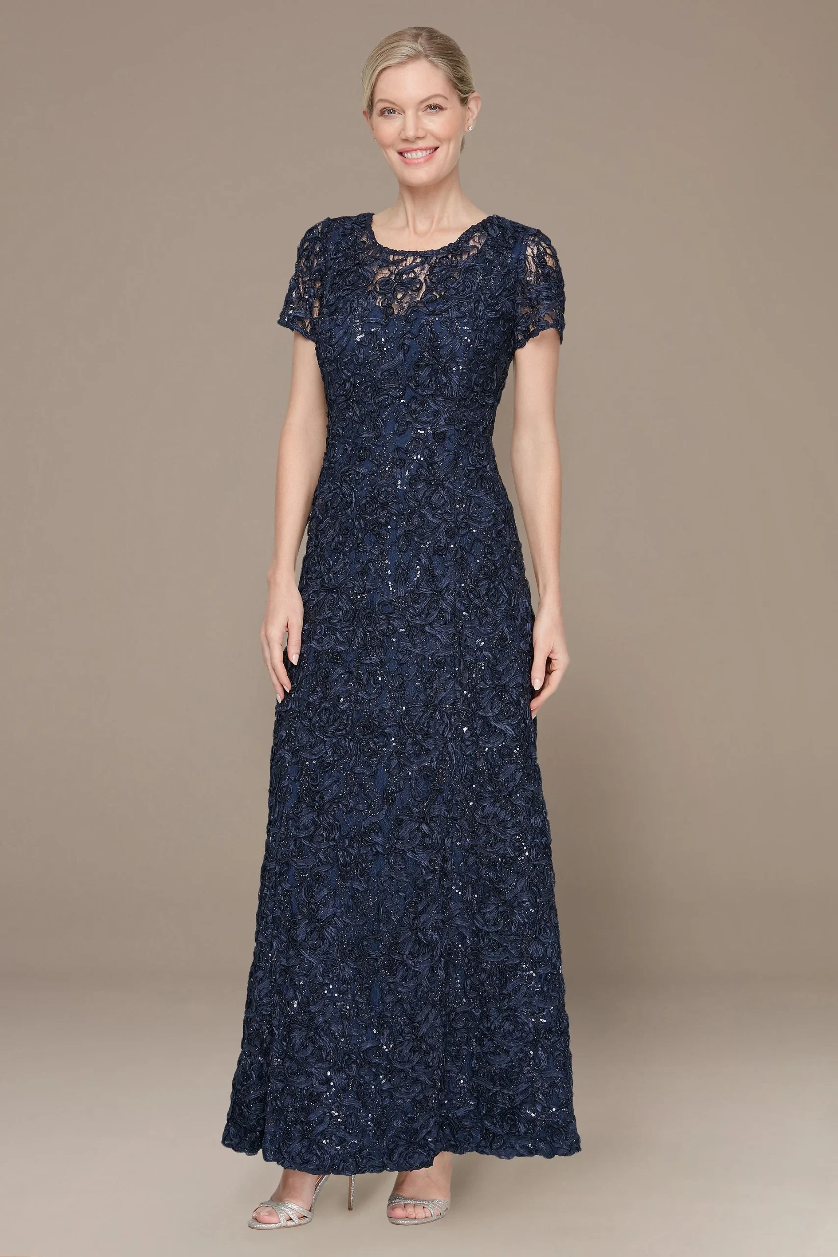 Petite Soutache Dress with Short Sleeves