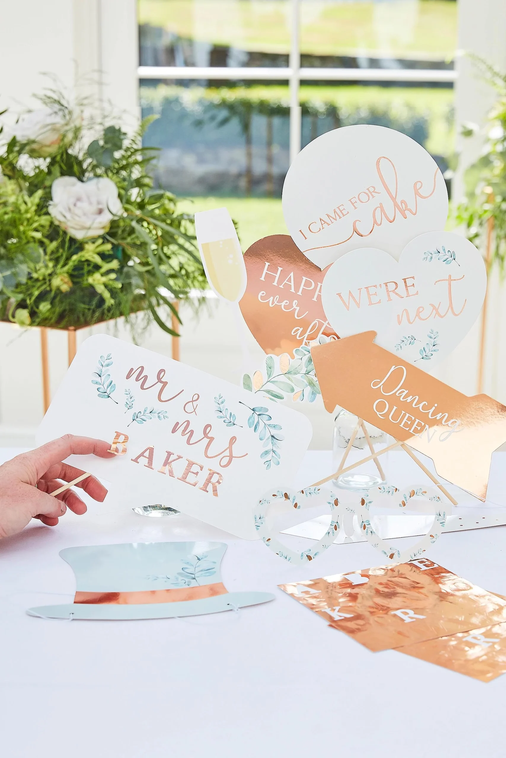 Photo Booth Props and Rose Gold Sticker Sheets