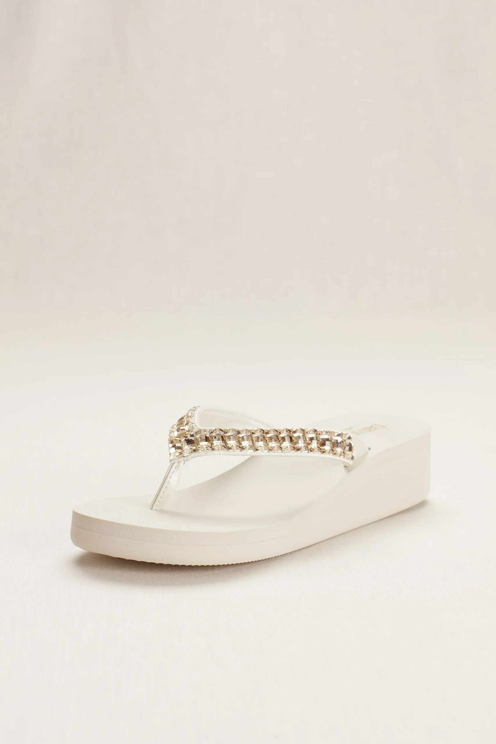 Platform Flip Flop with Crystal Accents