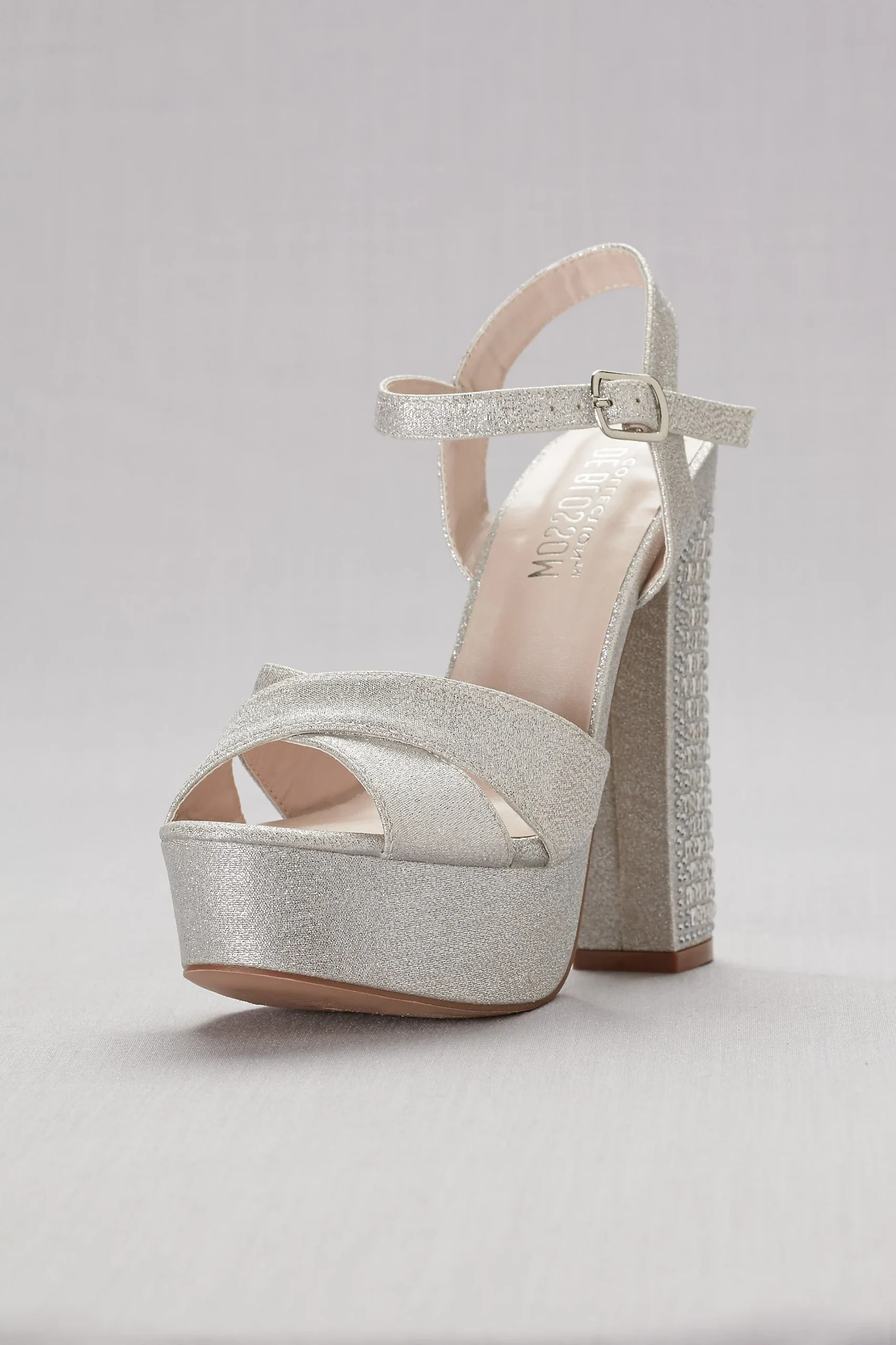 Platform Sandals with Embellished Chunky Heel