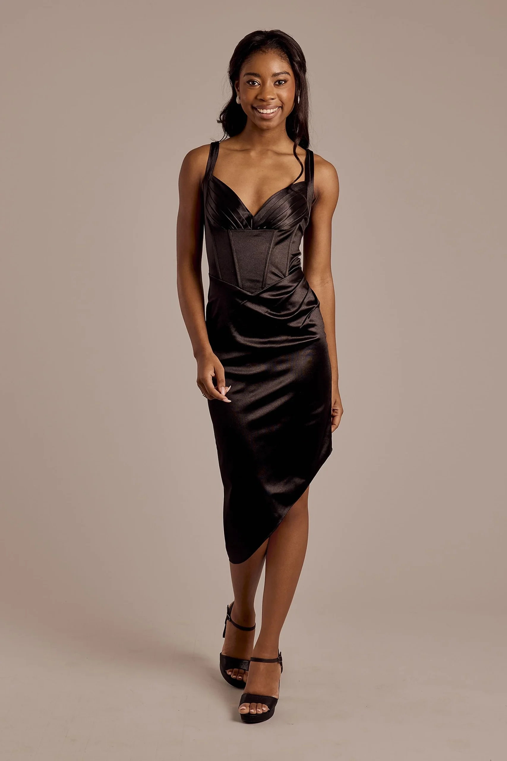 Pleated Bodice Corset Sheath Dress