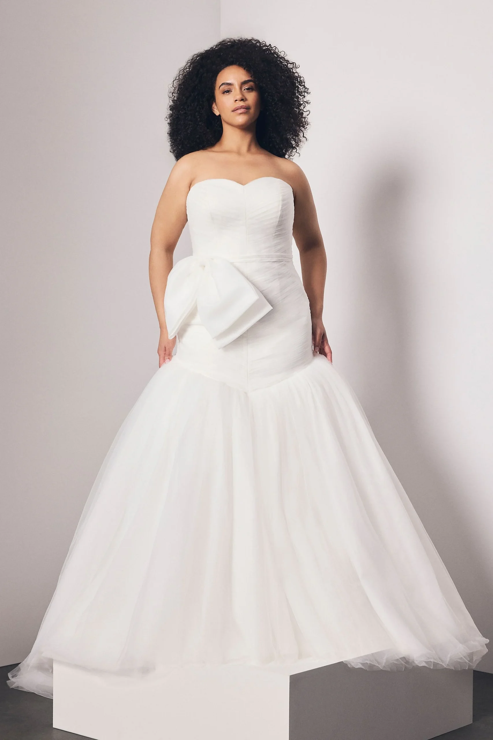 Pleated Tulle Sweetheart Mermaid Gown
