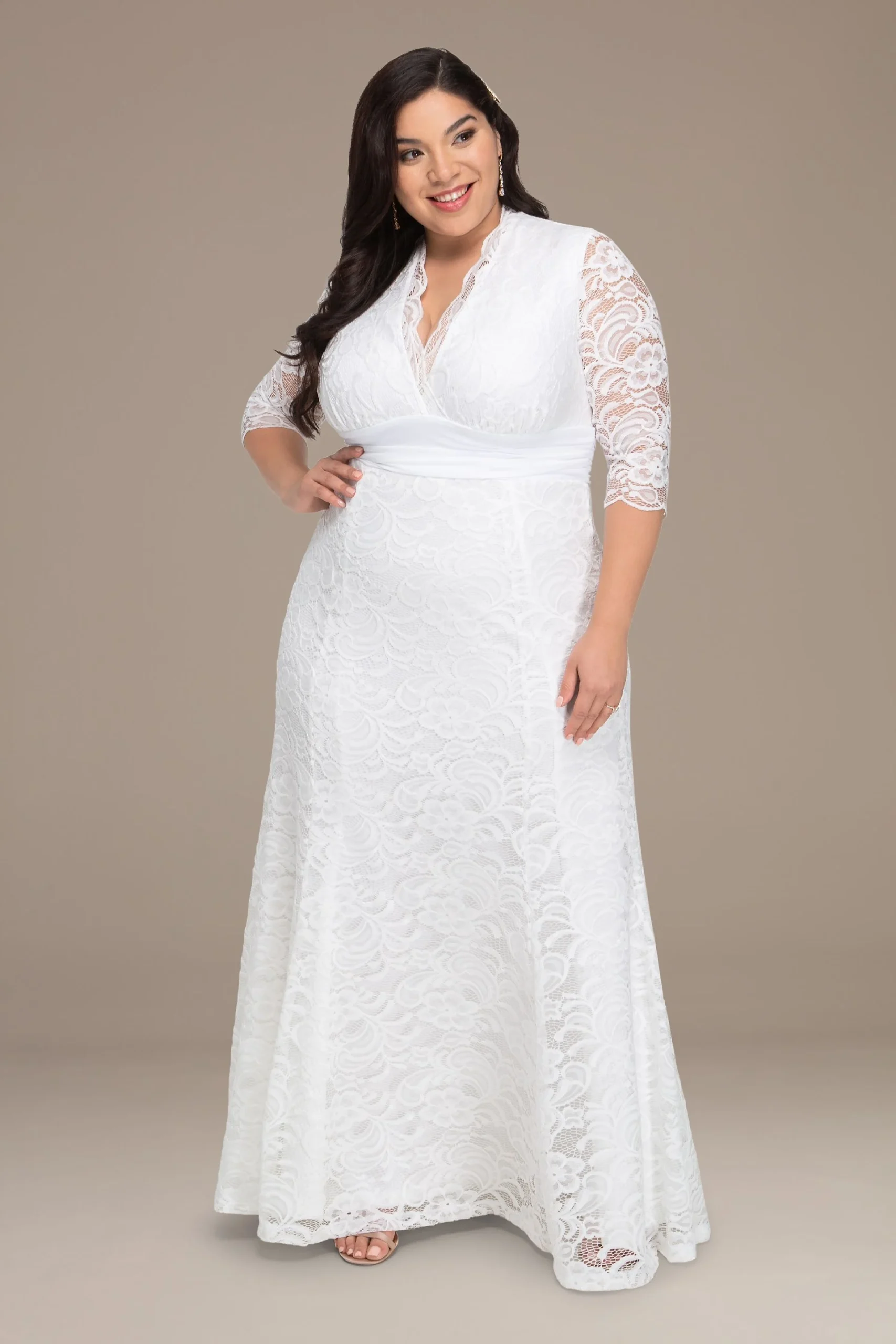 Plus Size Amour Lace Wedding Gown