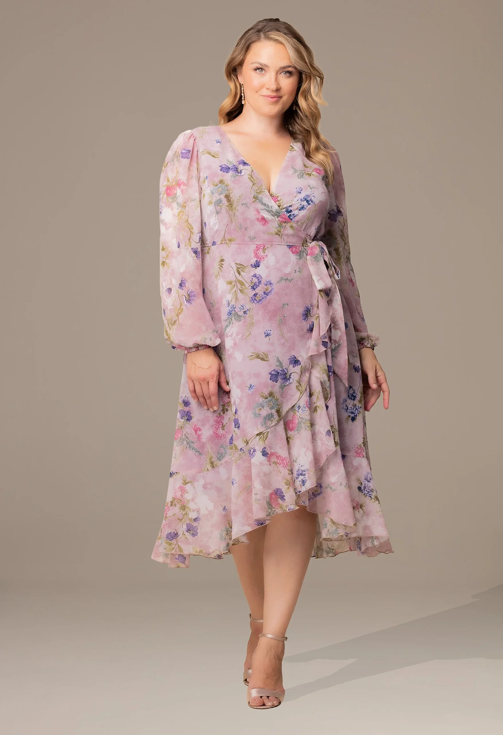 Plus Size Clara Long Sleeve Wrap Dress