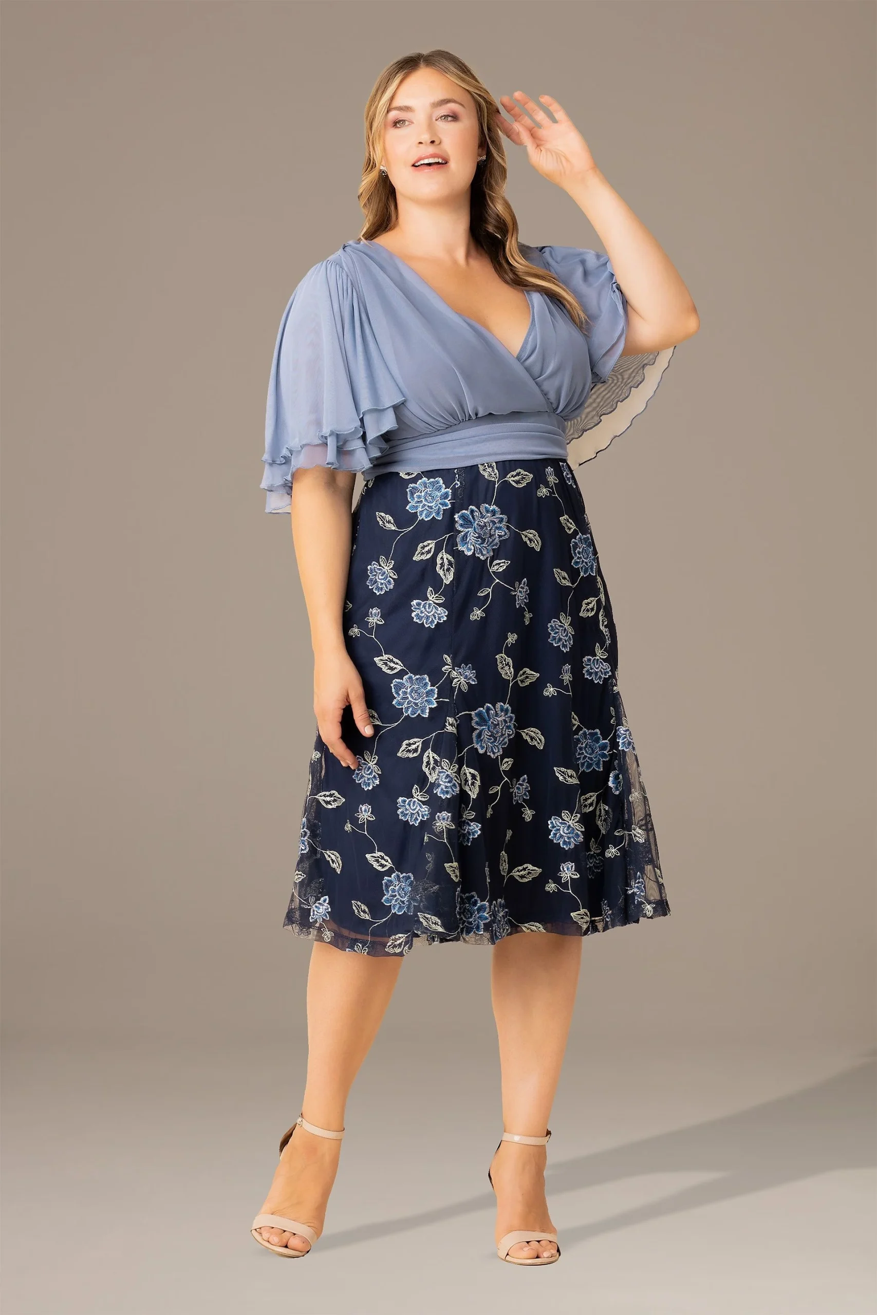 Plus Size Lillian Embroidered Cocktail Dress