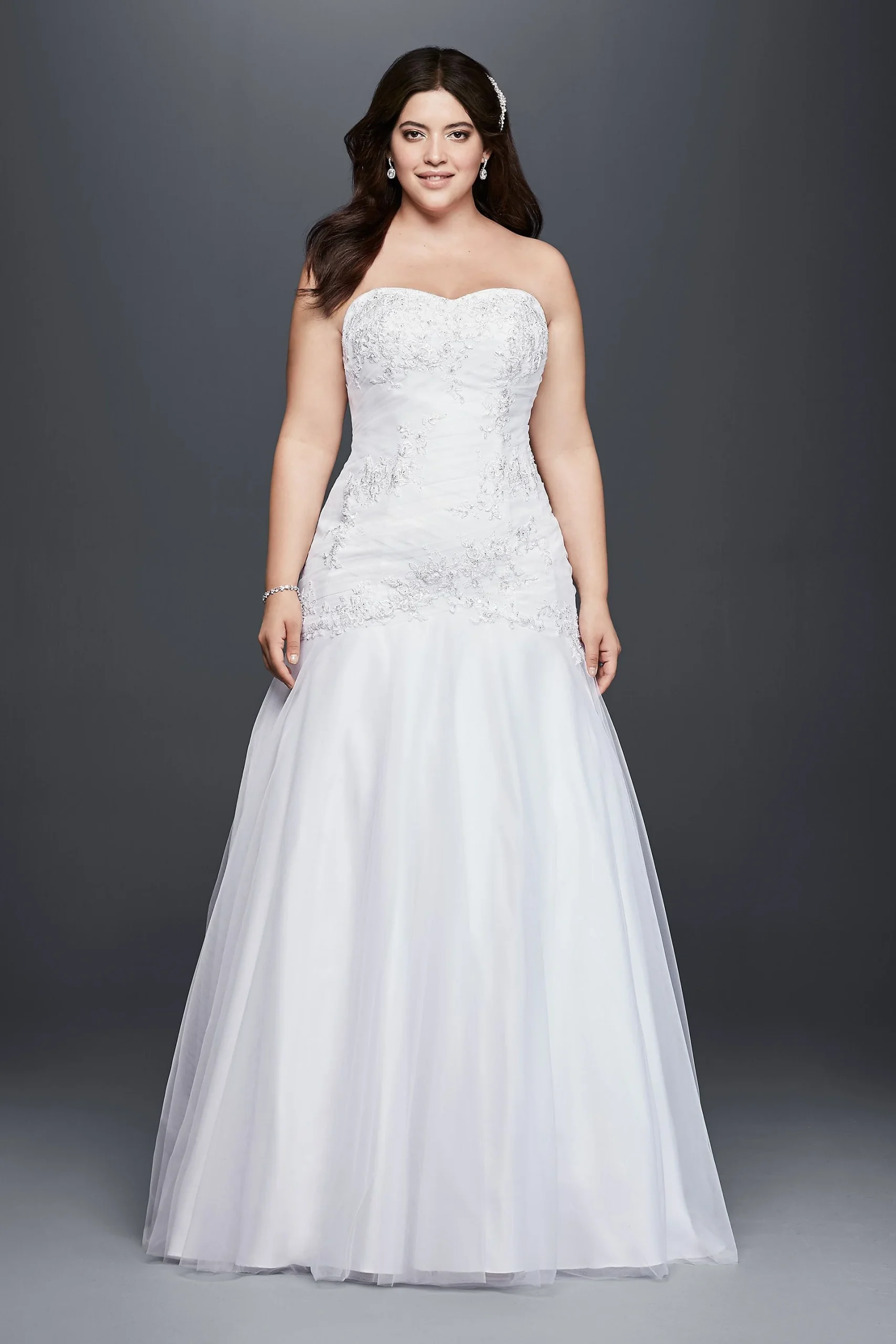 Plus Size Mermaid Wedding Dress with Beaded Lace