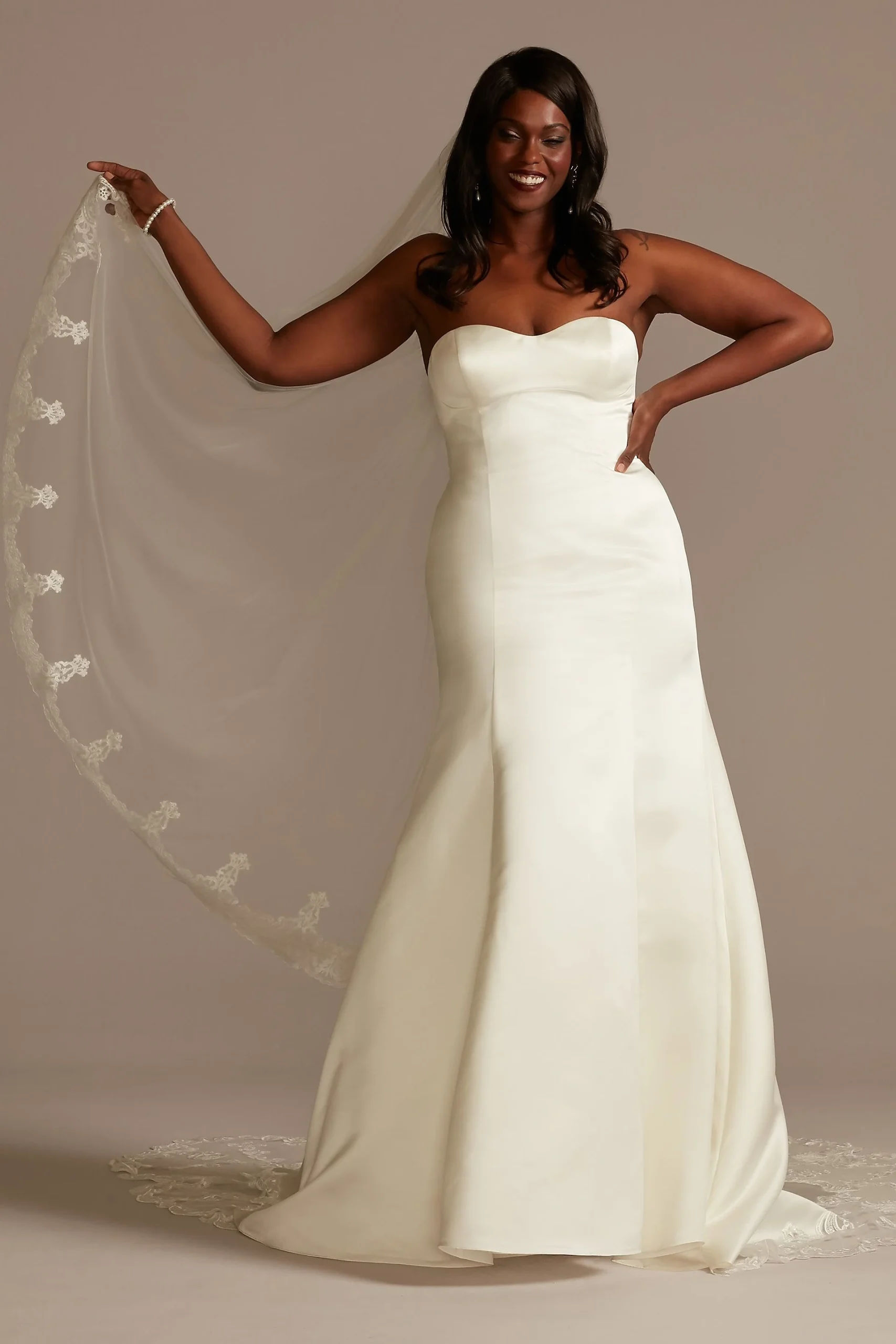 Plus Wedding Dress with Cathedral Train
