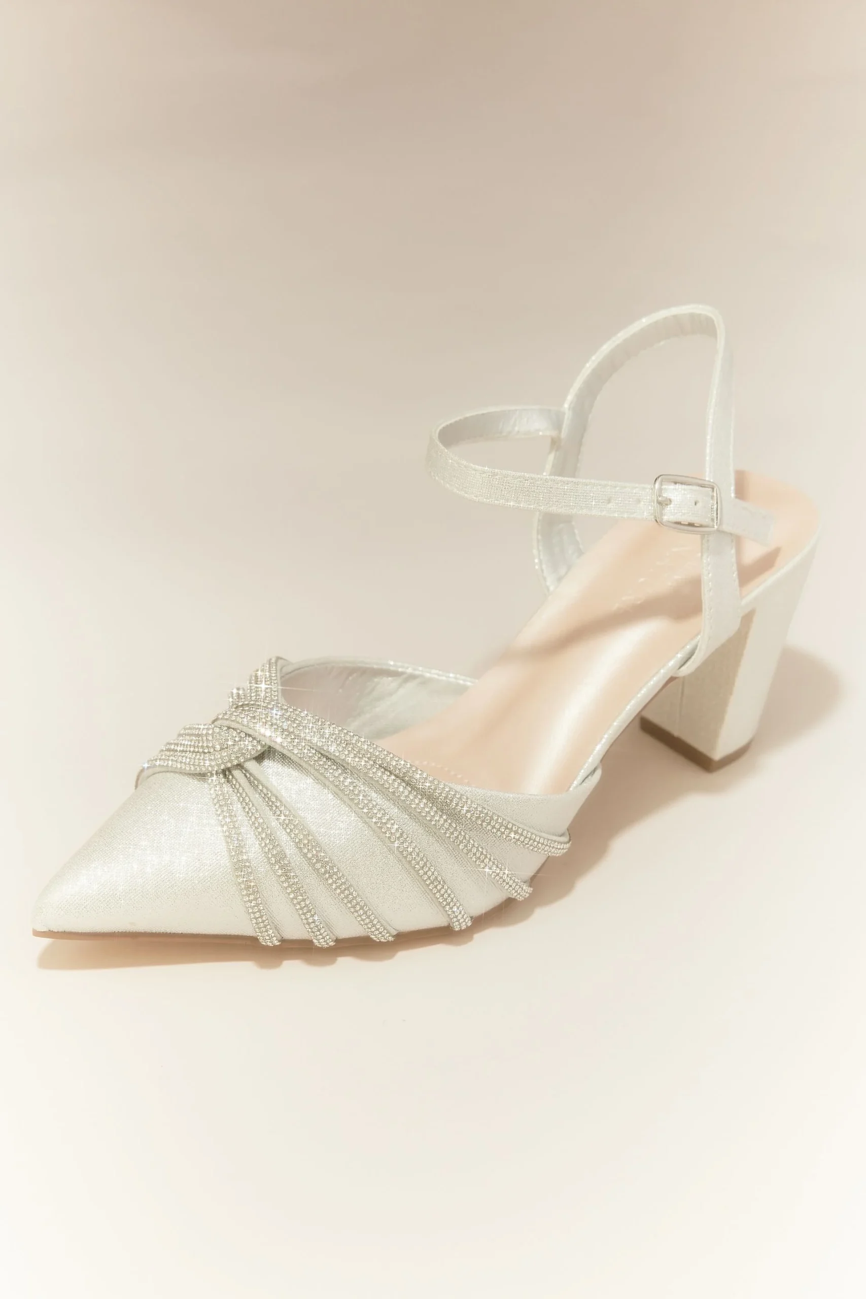 Pointed Toe Heels with Crystal Rope Twist