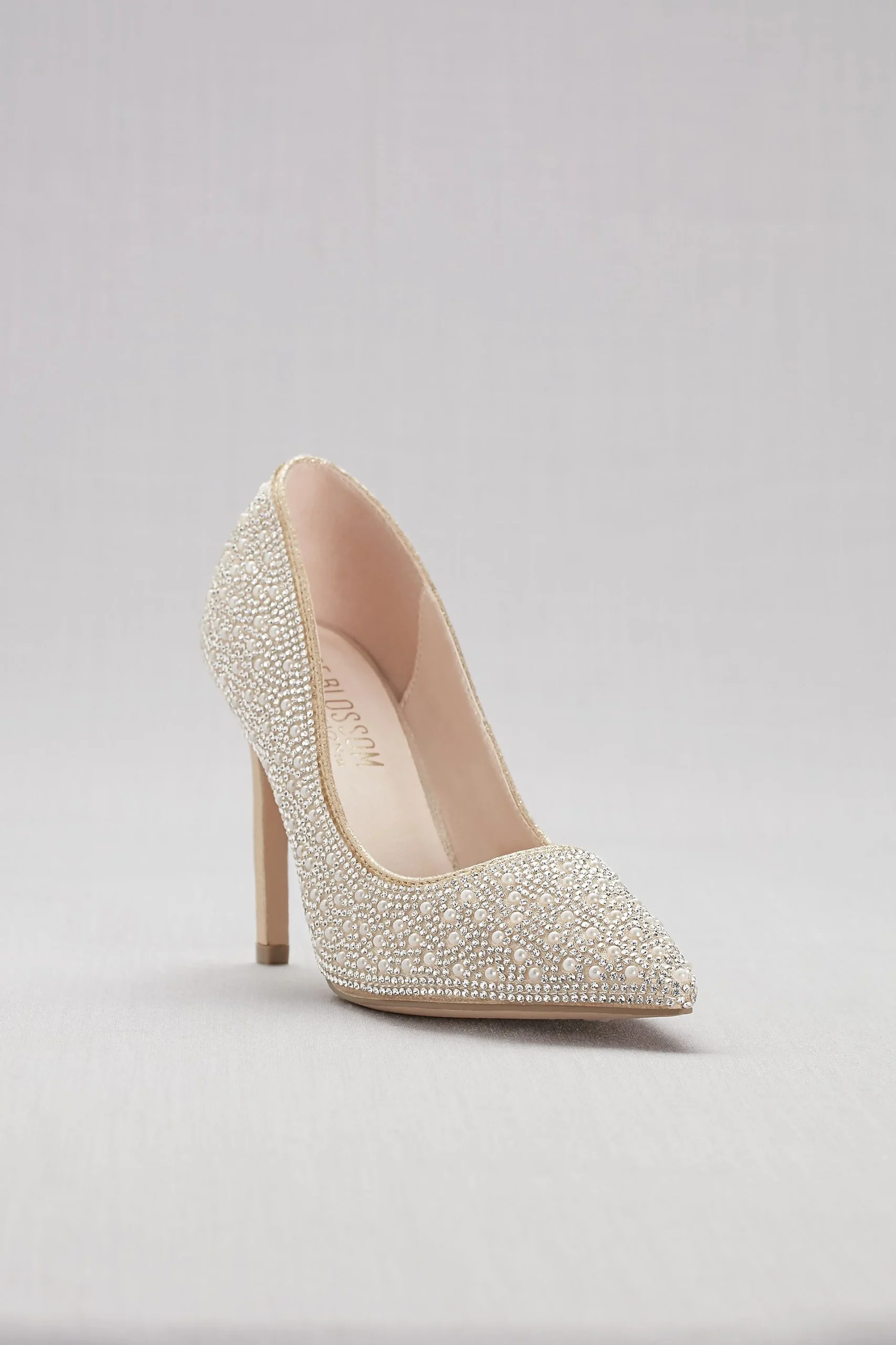 Pointed-Toe Pumps with Pearl and Crystal Detail