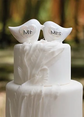 Porcelain Love Birds Cake Topper