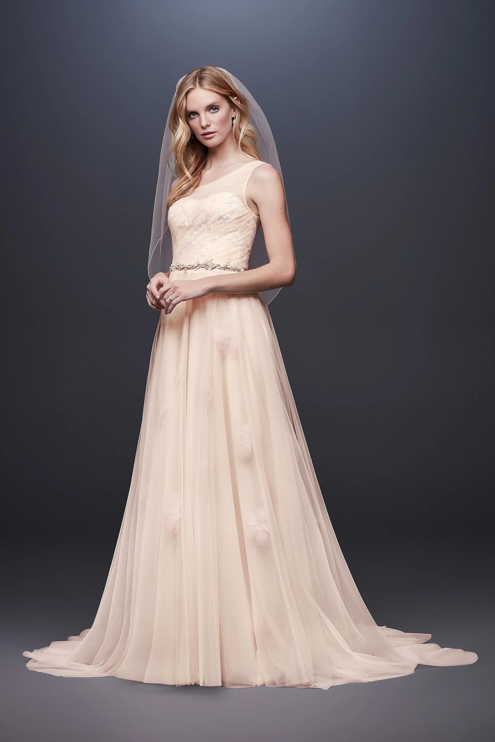 Pressed Flower Tulle A-Line Wedding Dress